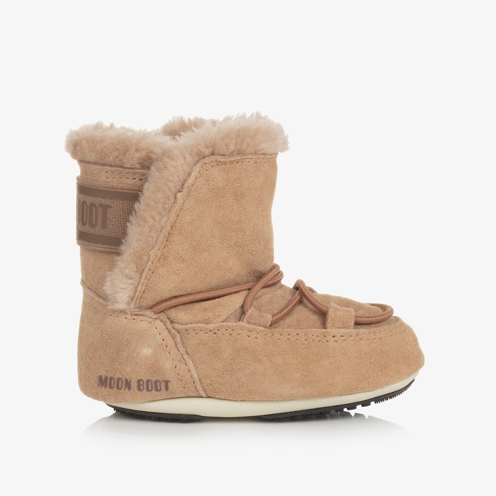 Beige Suede Baby Moon Boots - View 4