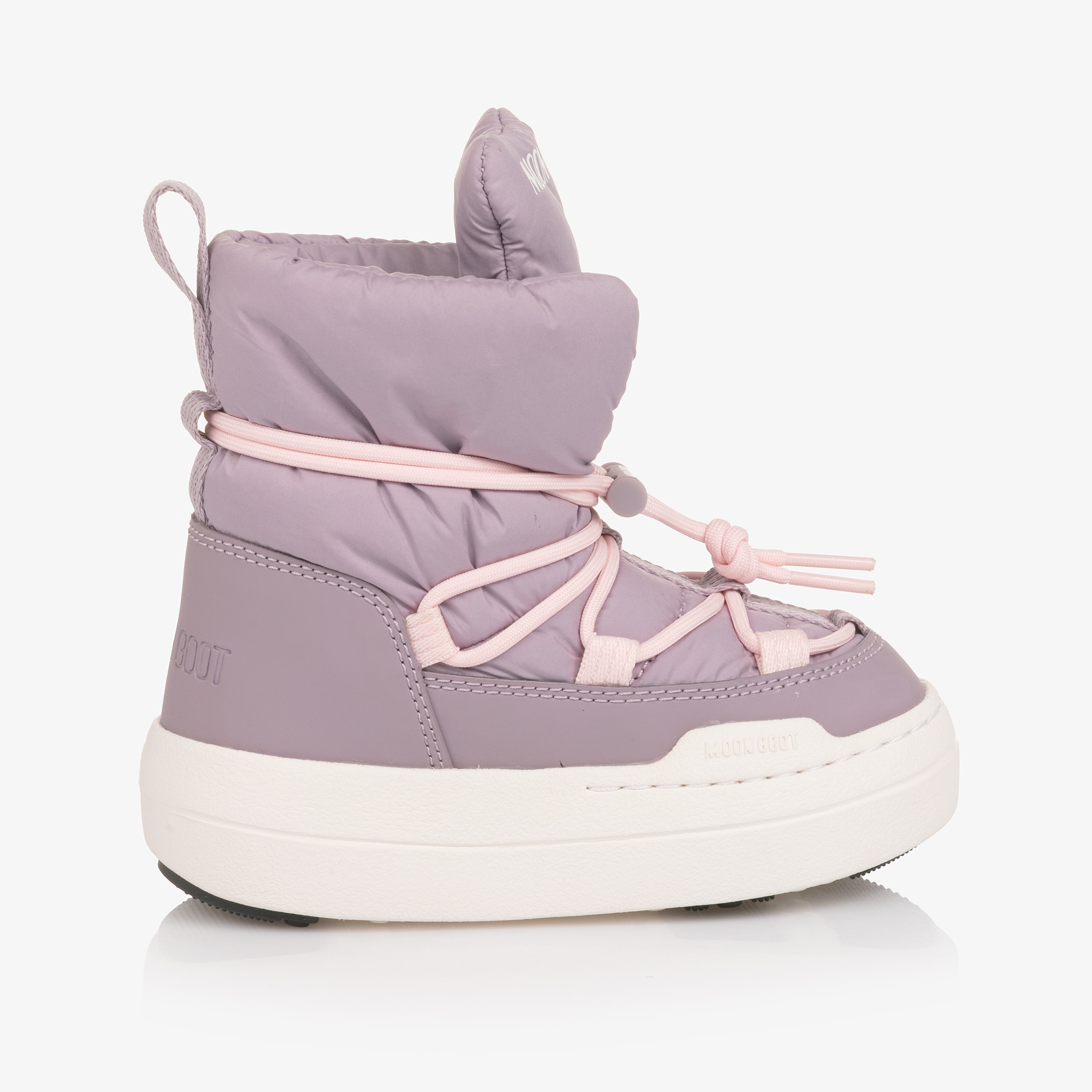 Girls Lilac Padded Lace-Up Boots - View 4