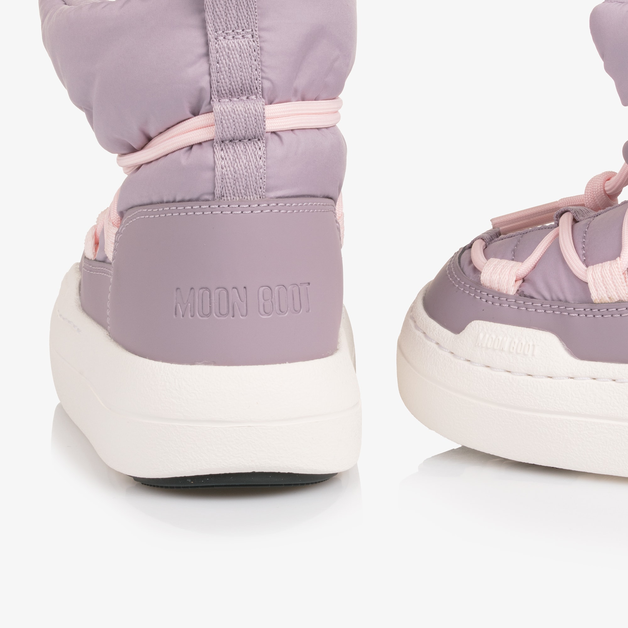 Girls Lilac Padded Lace-Up Boots - View 5