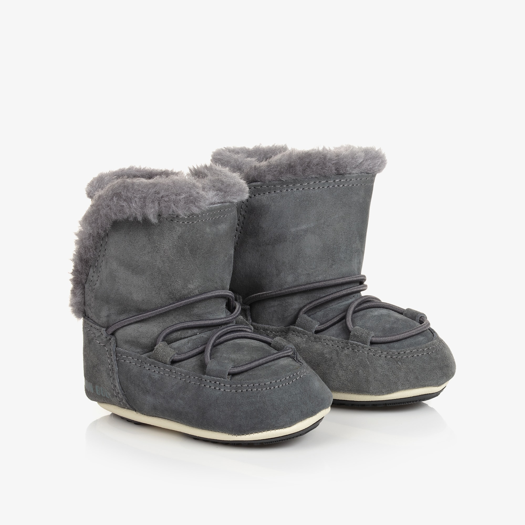 Grey Suede Baby Moon Boots - View 1