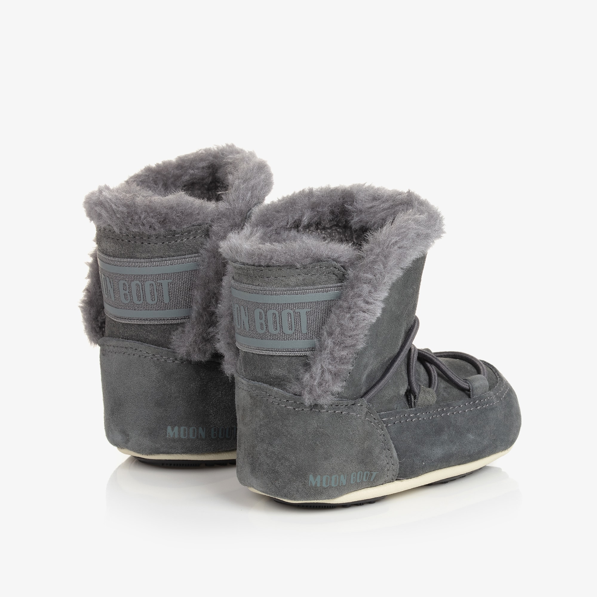 Grey Suede Baby Moon Boots - View 2