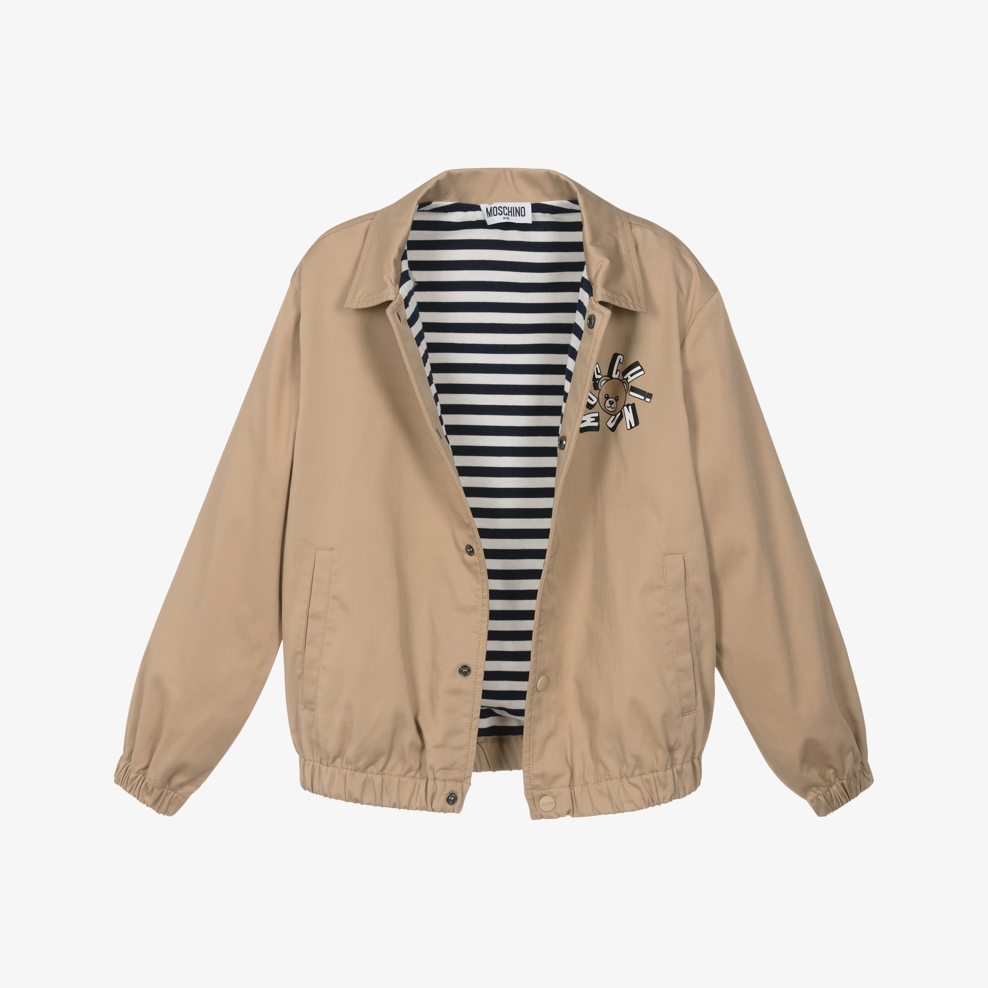 Boys Beige Moschino Teddy Bear Jacket - View 3