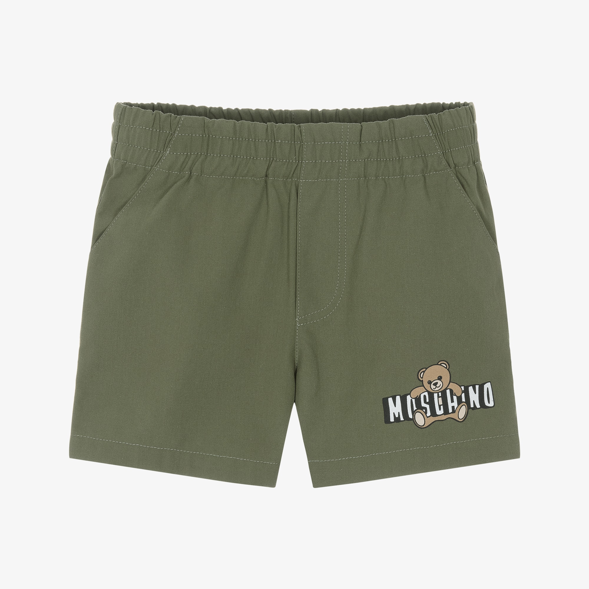 Boys Beige Teddy Bear Shorts - View 1