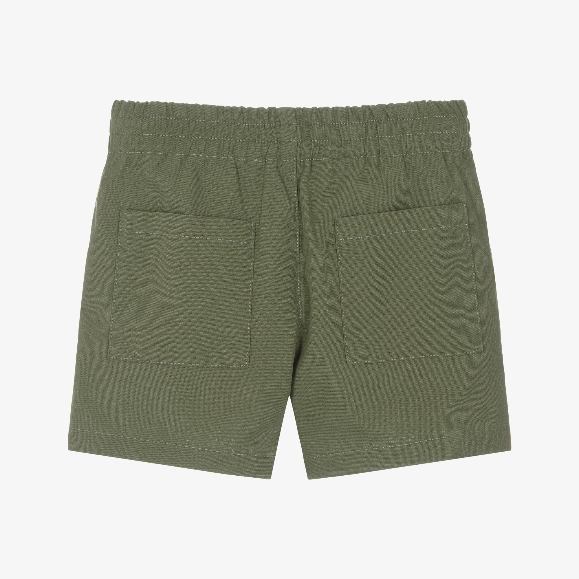 Boys Khaki Green Teddy Bear Shorts - View 2