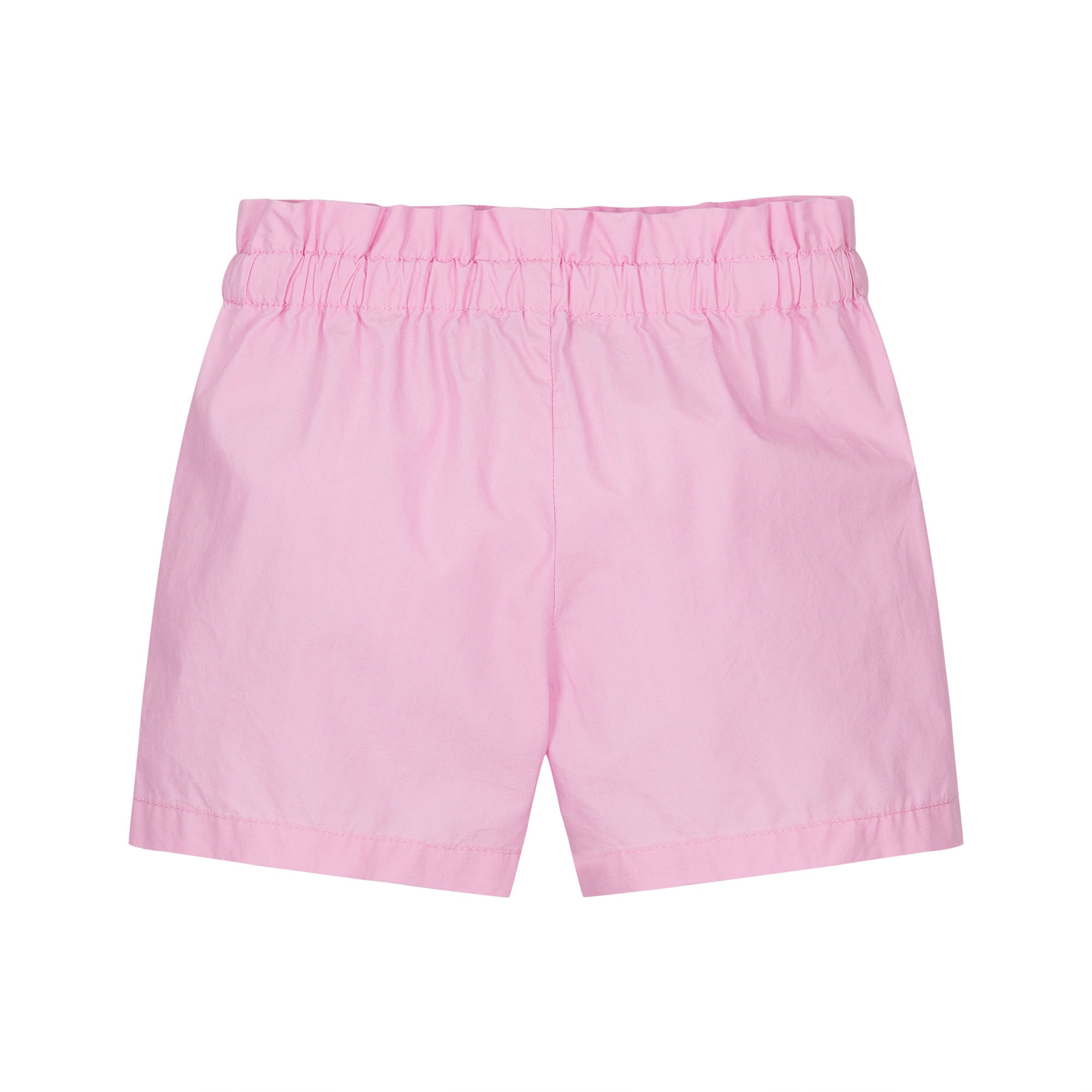 Girls Pink Cotton Poplin Heart & Teddy Bear Logo Shorts - View 2