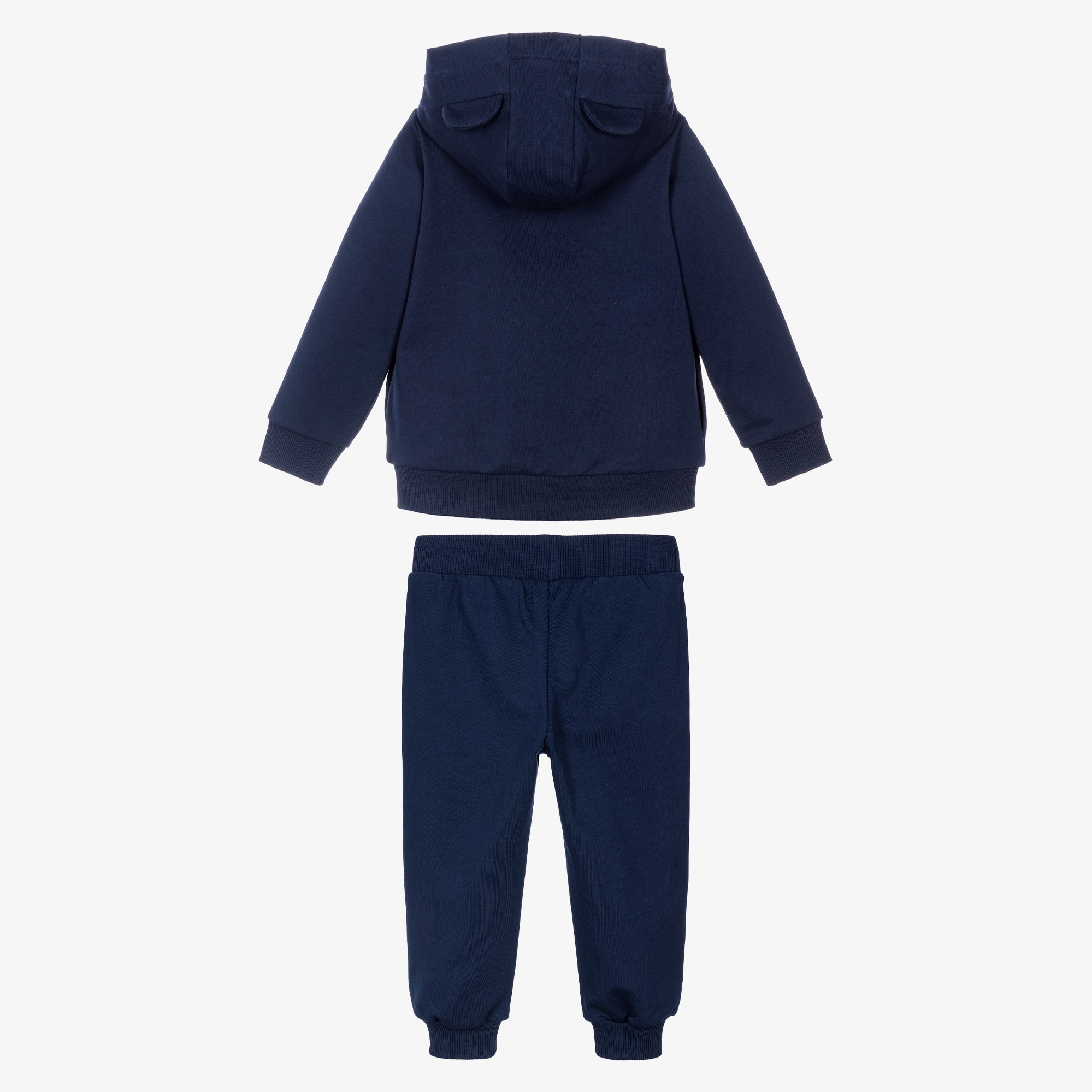 Navy Blue Cotton Teddy Bear Logo Tracksuit - View 3