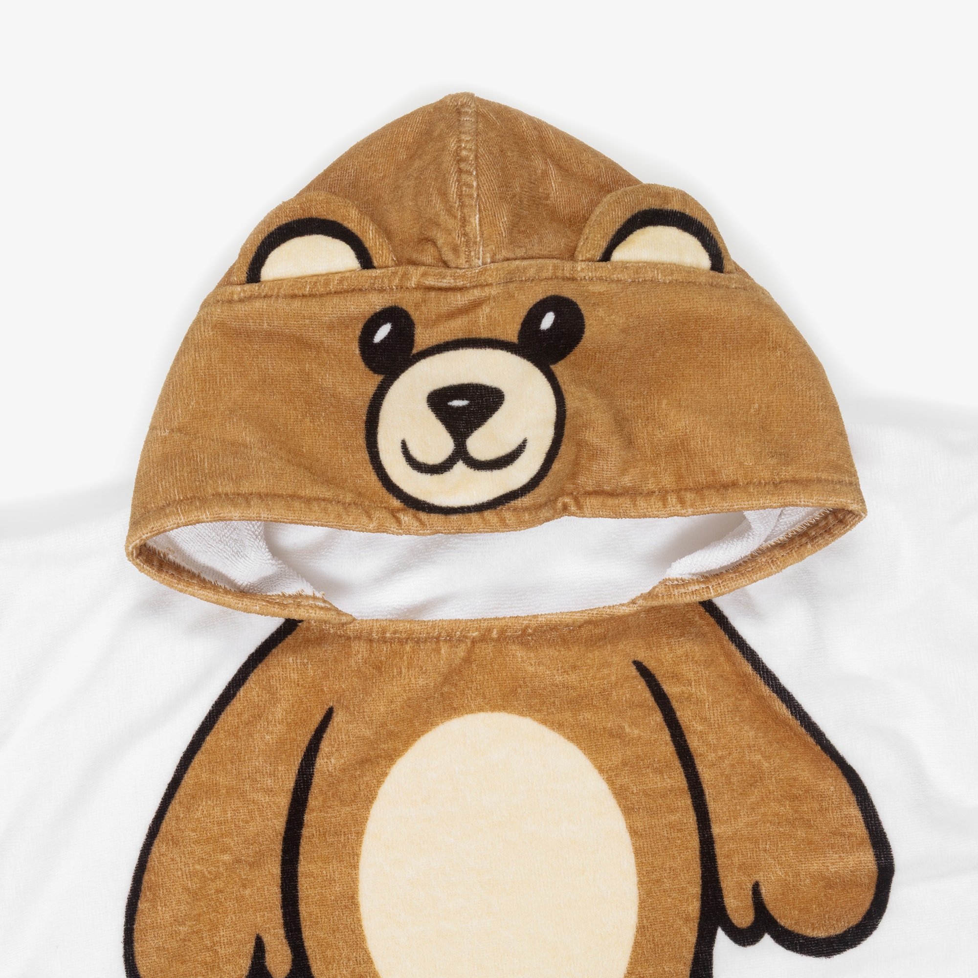 White & Brown Teddy Bear Cotton Poncho Towel - View 5