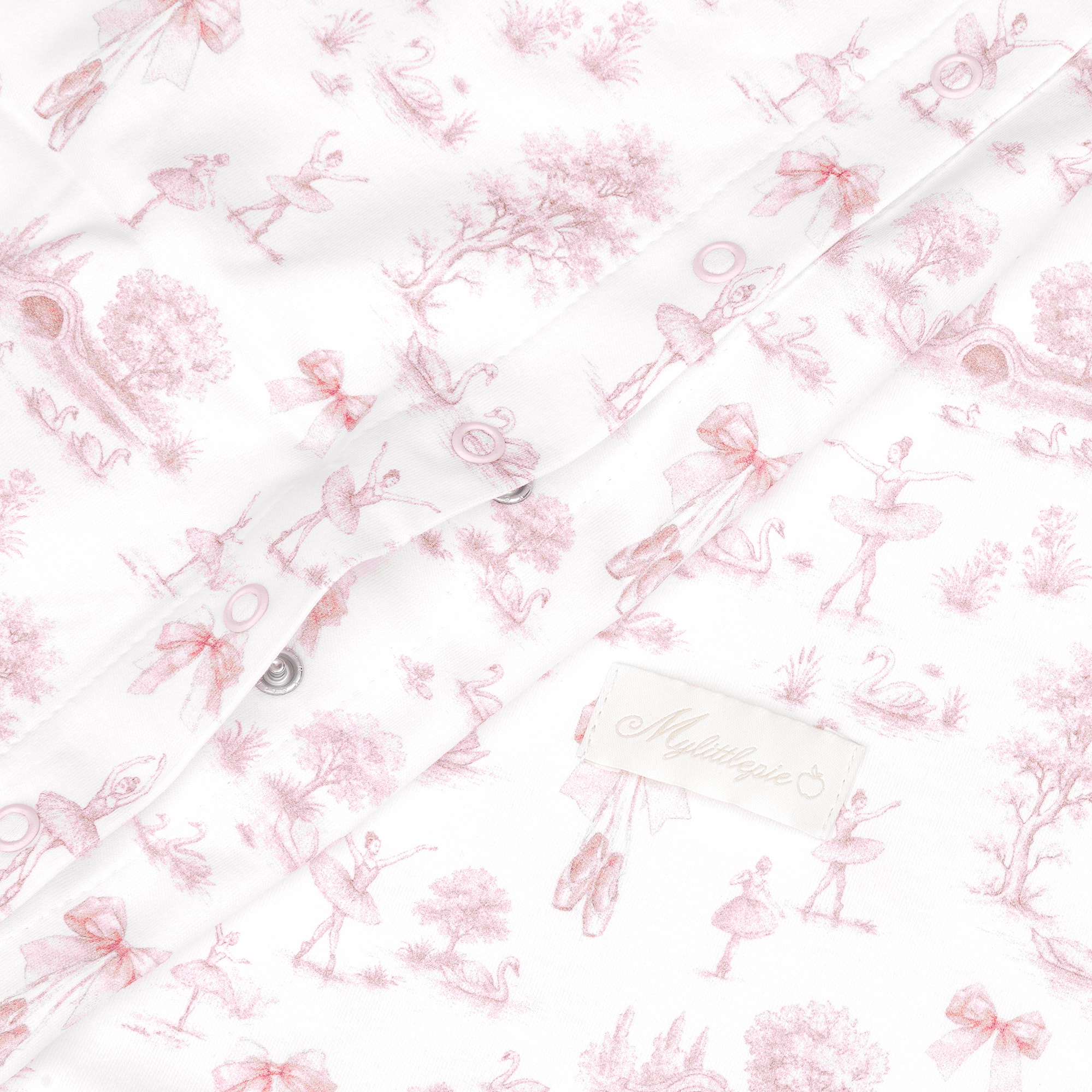 White & Pink Swan Lake Supima Cotton Cot Bed Set (140cm) - View 5