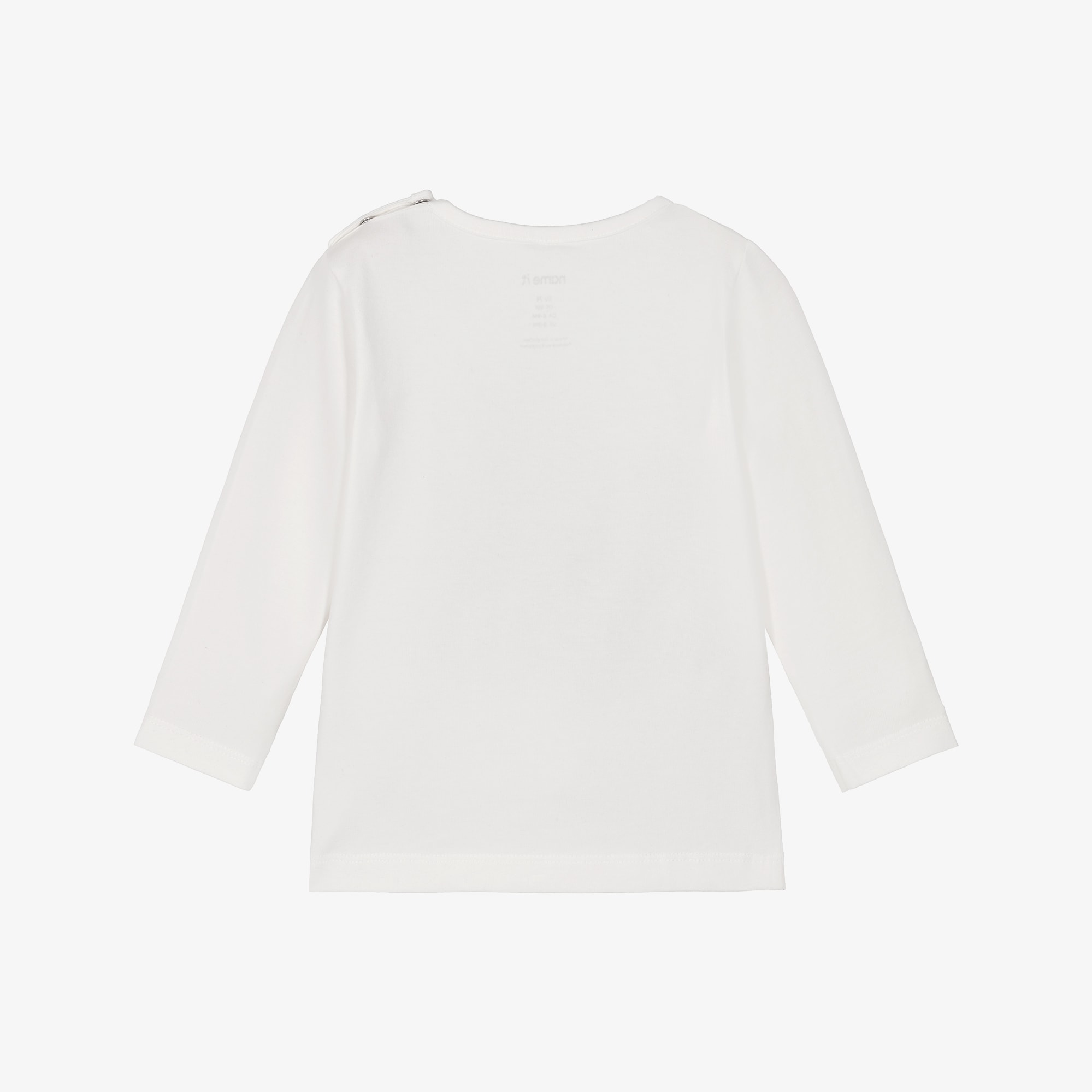 Baby Girls Ivory Cotton Top with Sparkly Cherry Motif - View 2