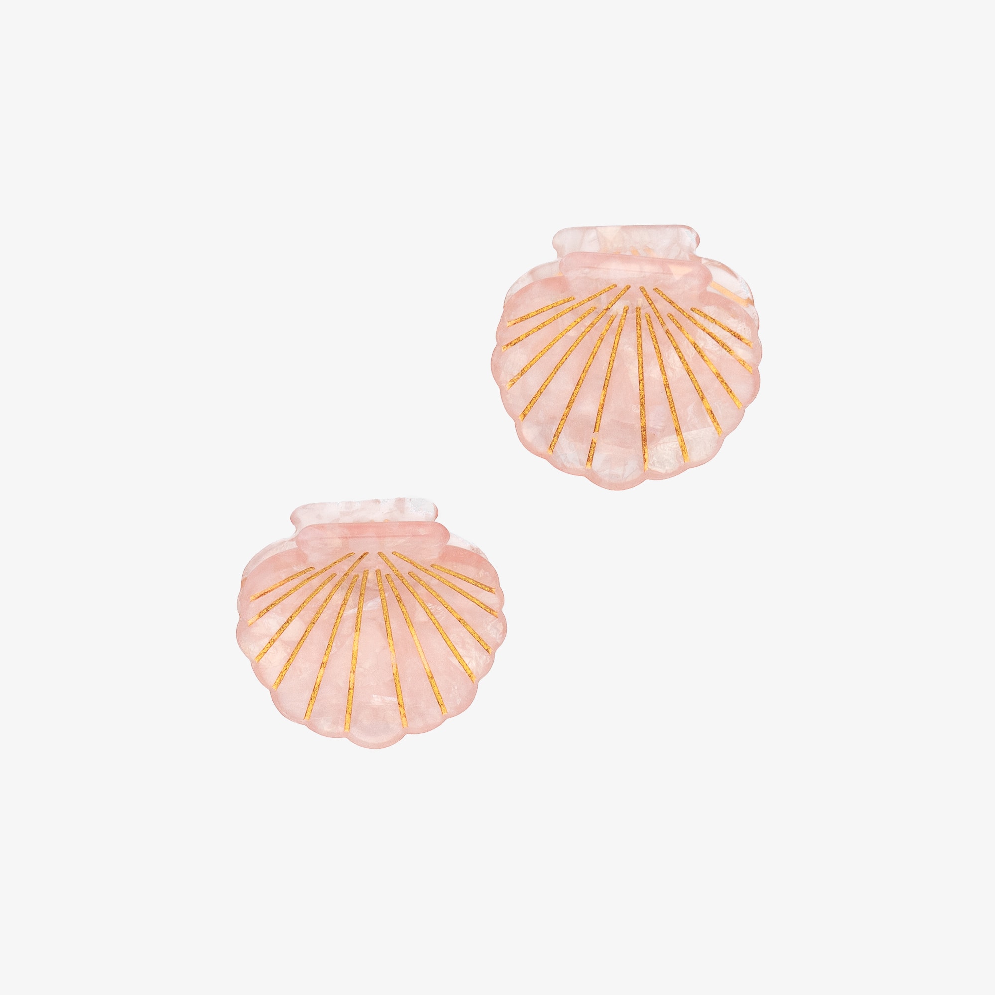 Girls Pearlescent Pink Shell Hair Clips (2 Pack) - View 1