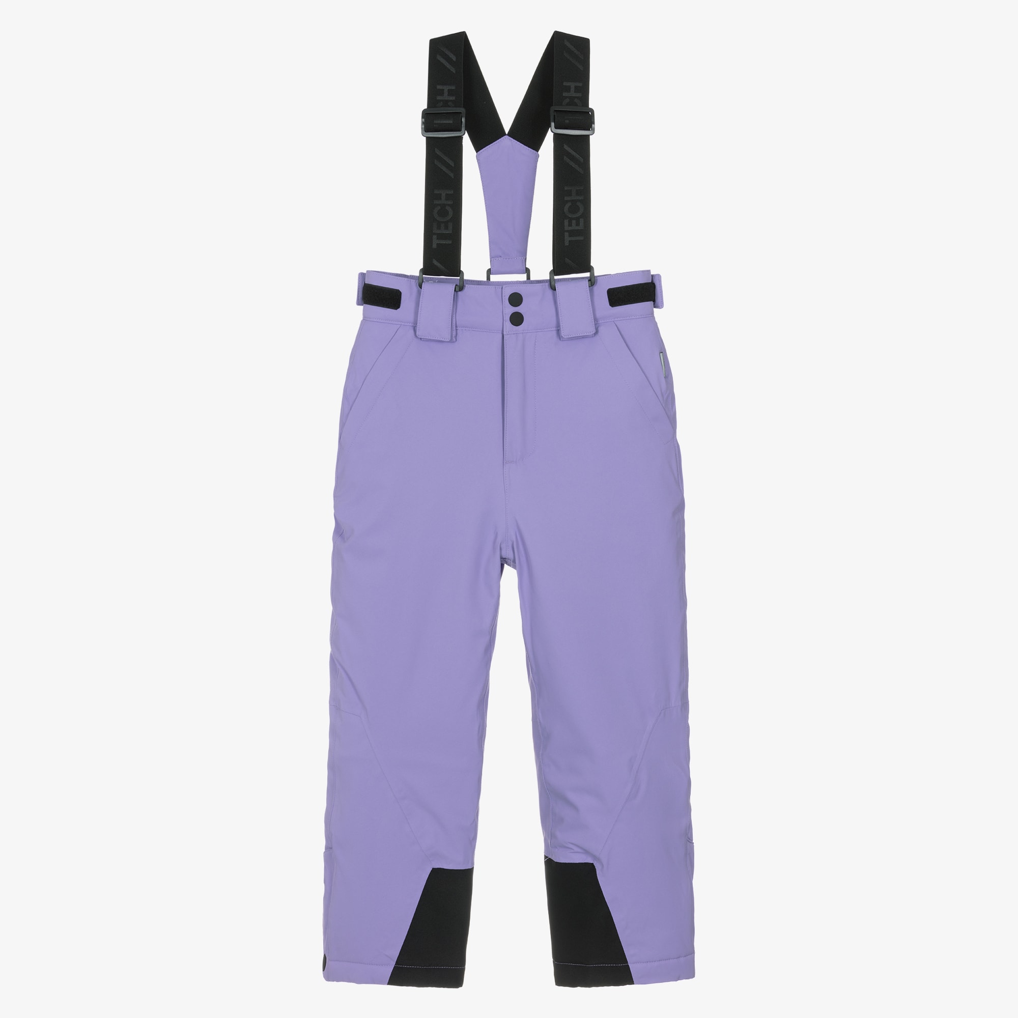 Lilac Purple Technical Ski Trousers with Shoulder Straps - View 1