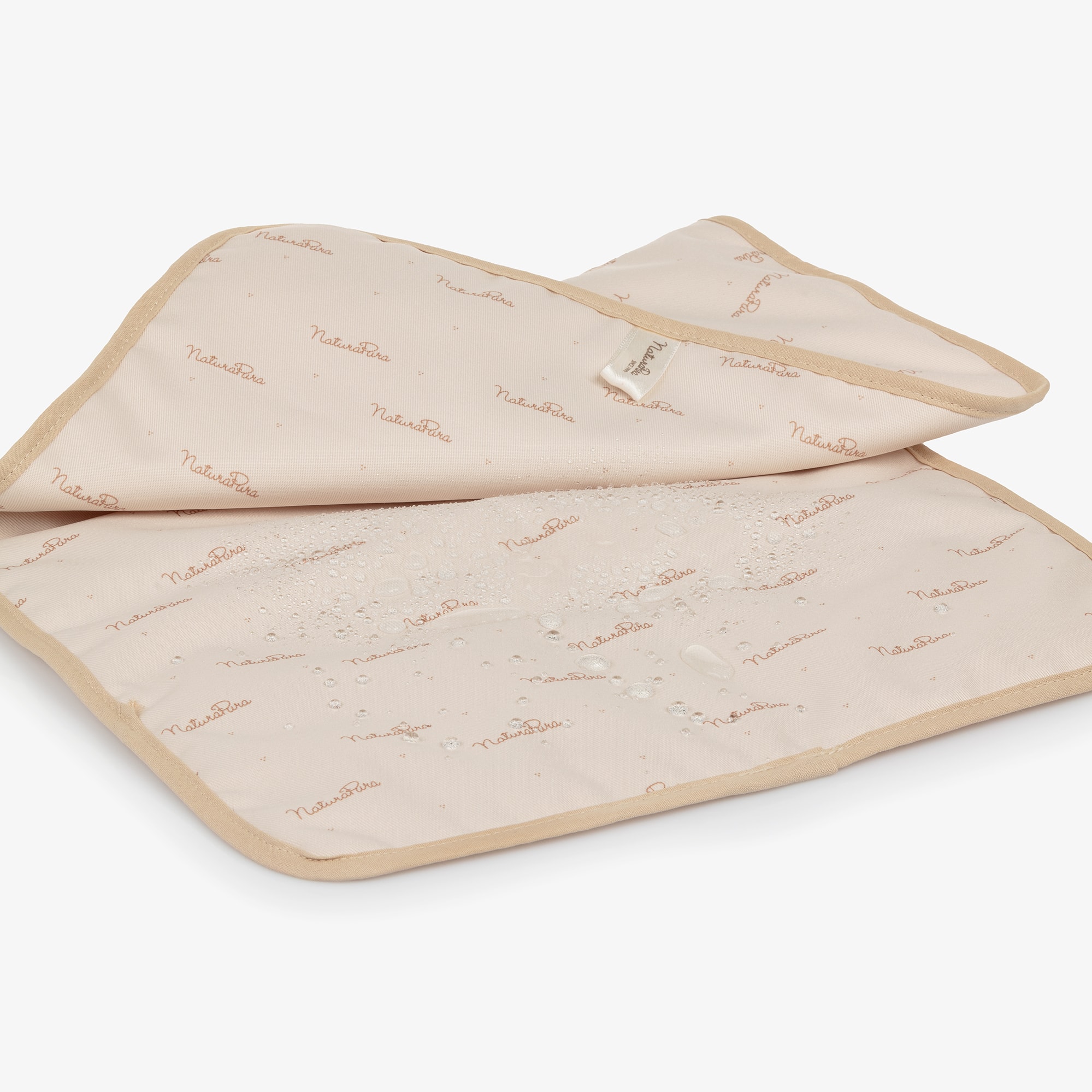 Baby Changing Bag in Beige Faux Leather (37cm) - View 8