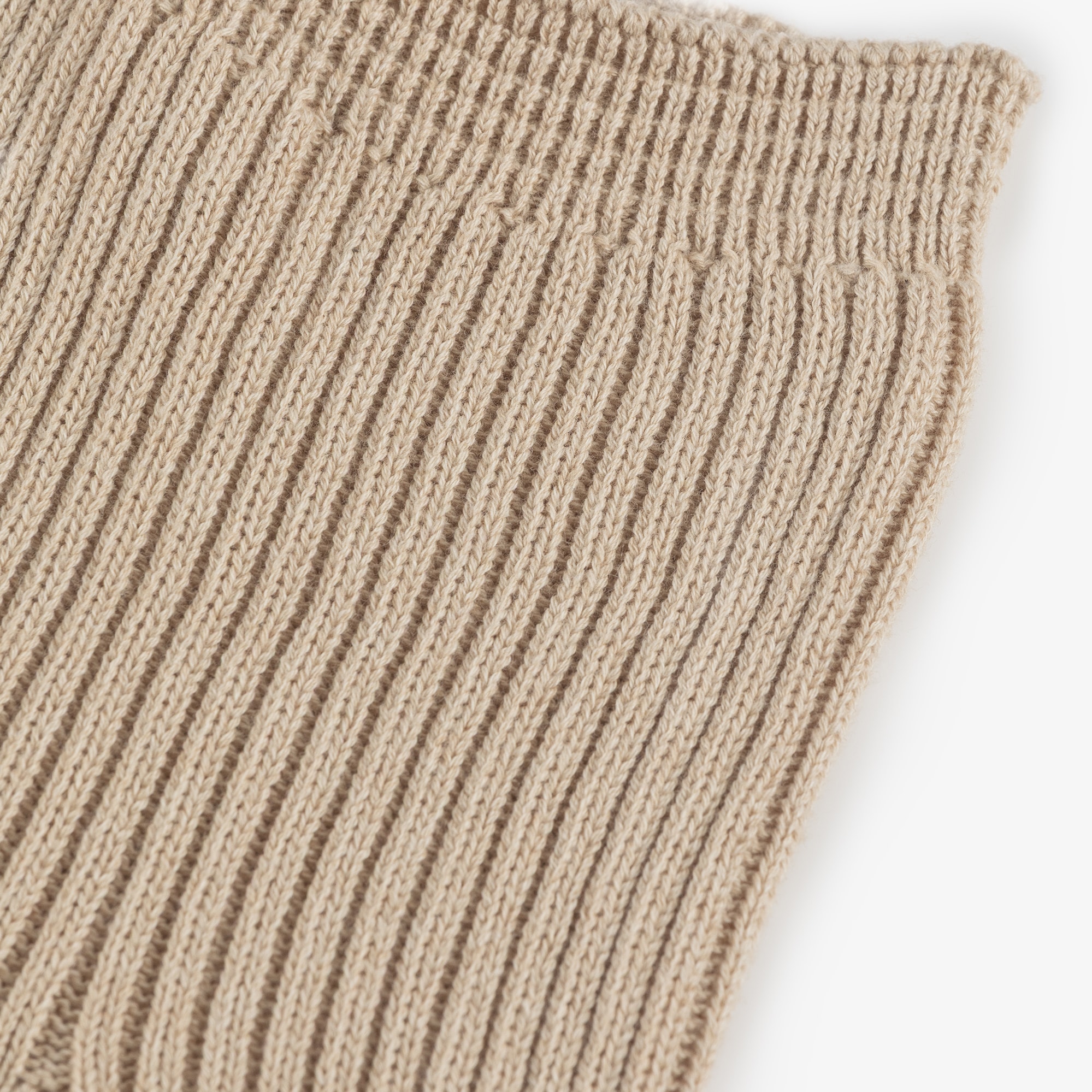 Beige Organic Cotton Ribbed Knit Baby Leggings - View 4