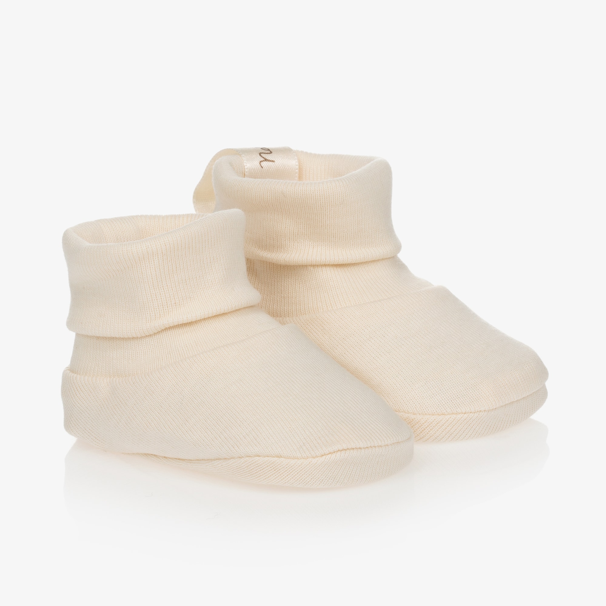 Ivory Organic Cotton Booties - View 1