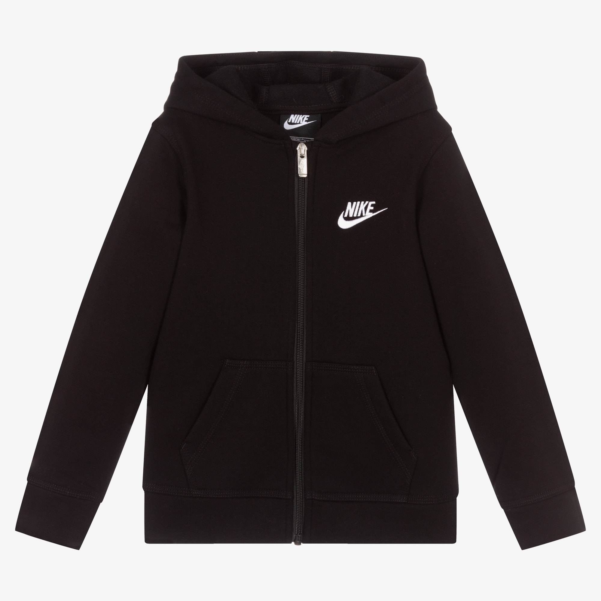Boys Black Zip-Up Hooded Top - View 1