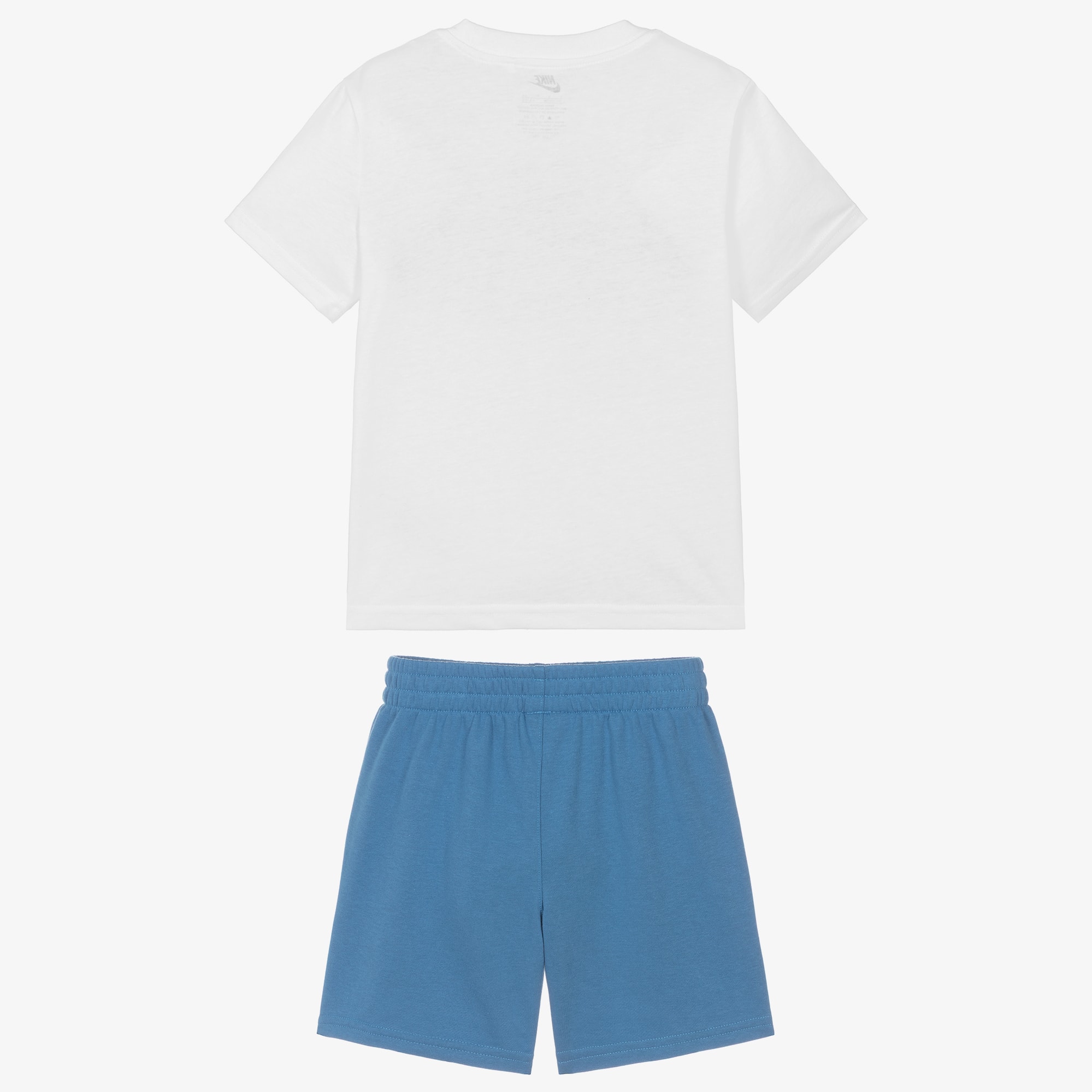 Boys Blue & White Jersey Shorts Set - View 3