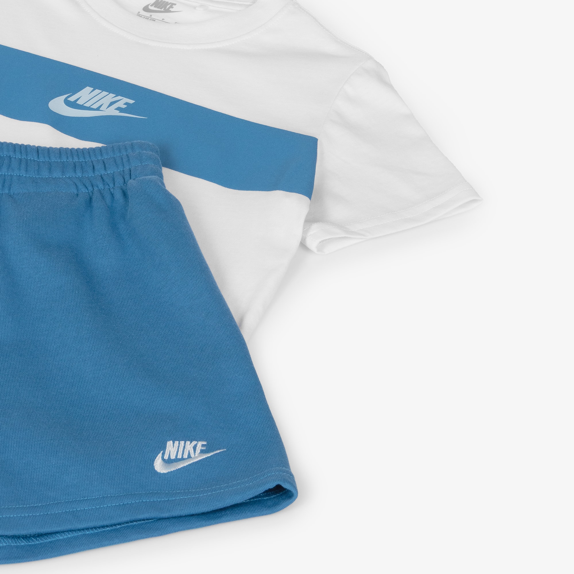 Boys Blue & White Jersey Shorts Set - View 4