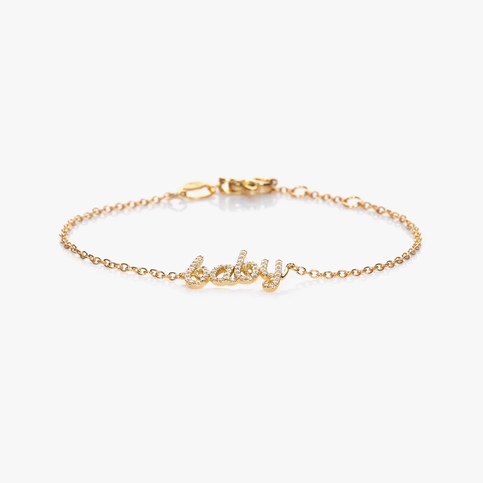 18kt Yellow Gold Diamond Baby Bracelet - View 1