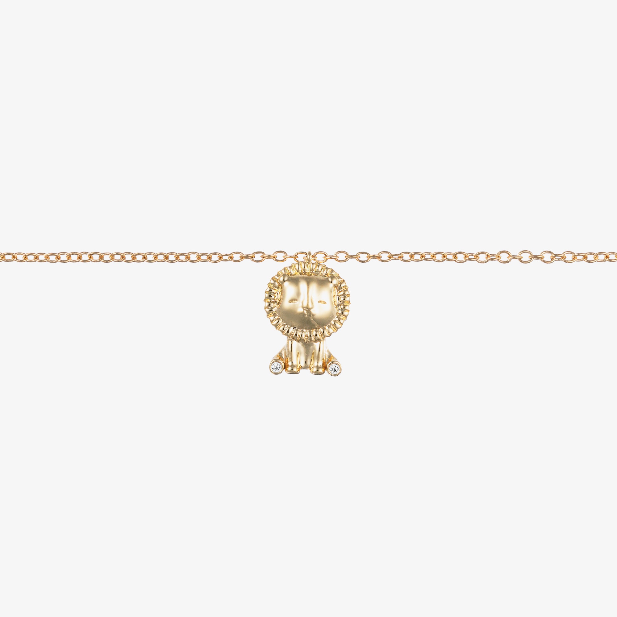18kt Yellow Gold & Diamond Lion Bracelet - View 3