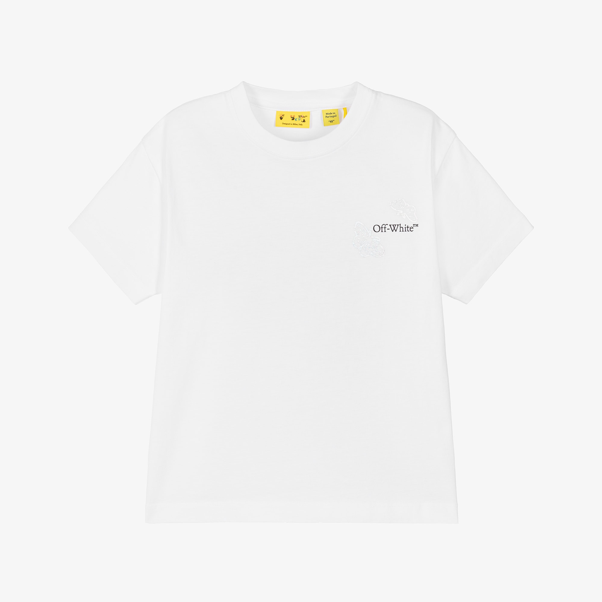 Girls White Butterfly Arrow Logo T-Shirt - View 1