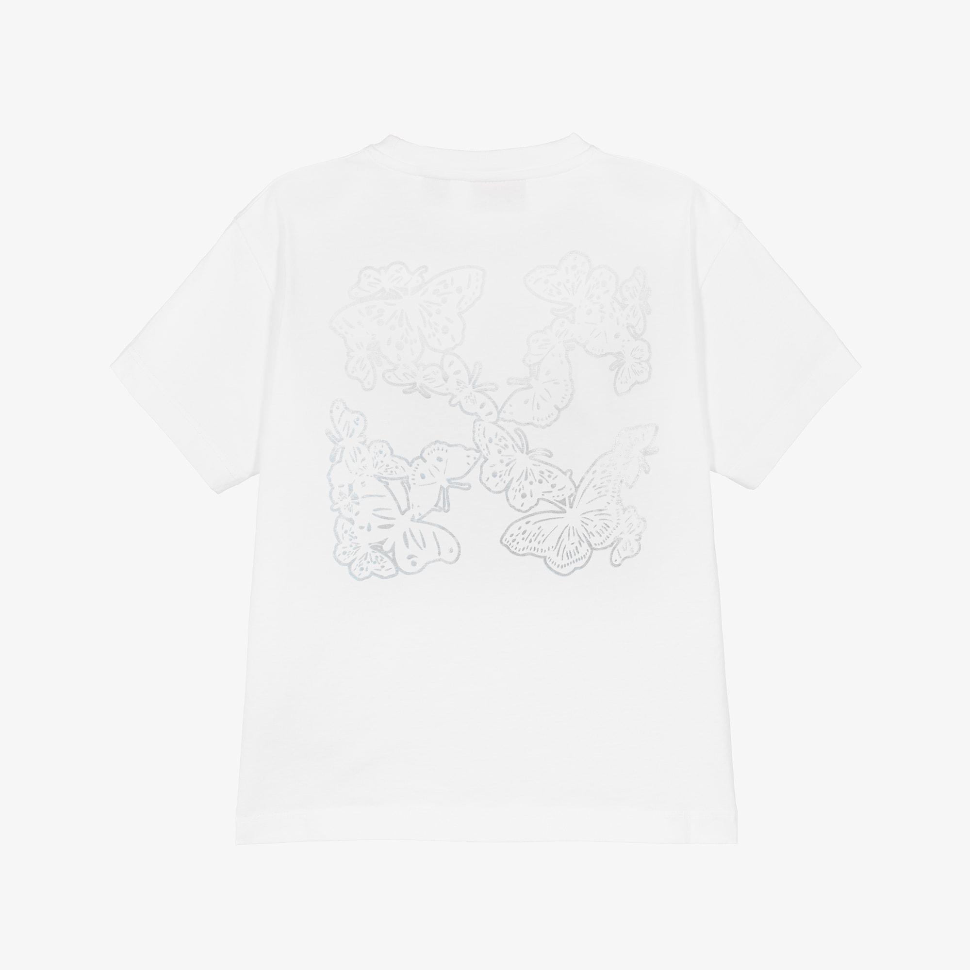 Girls White Butterfly Arrow Logo T-Shirt - View 2