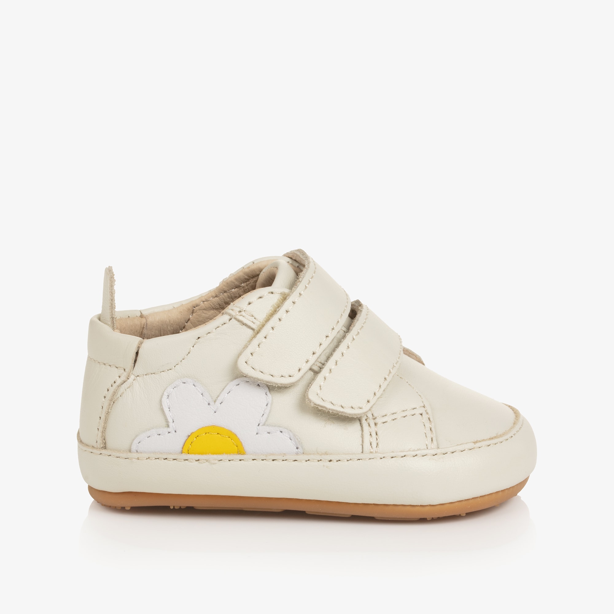 Baby Girls Ivory Pre-Walkers with Daisy Motif - View 6
