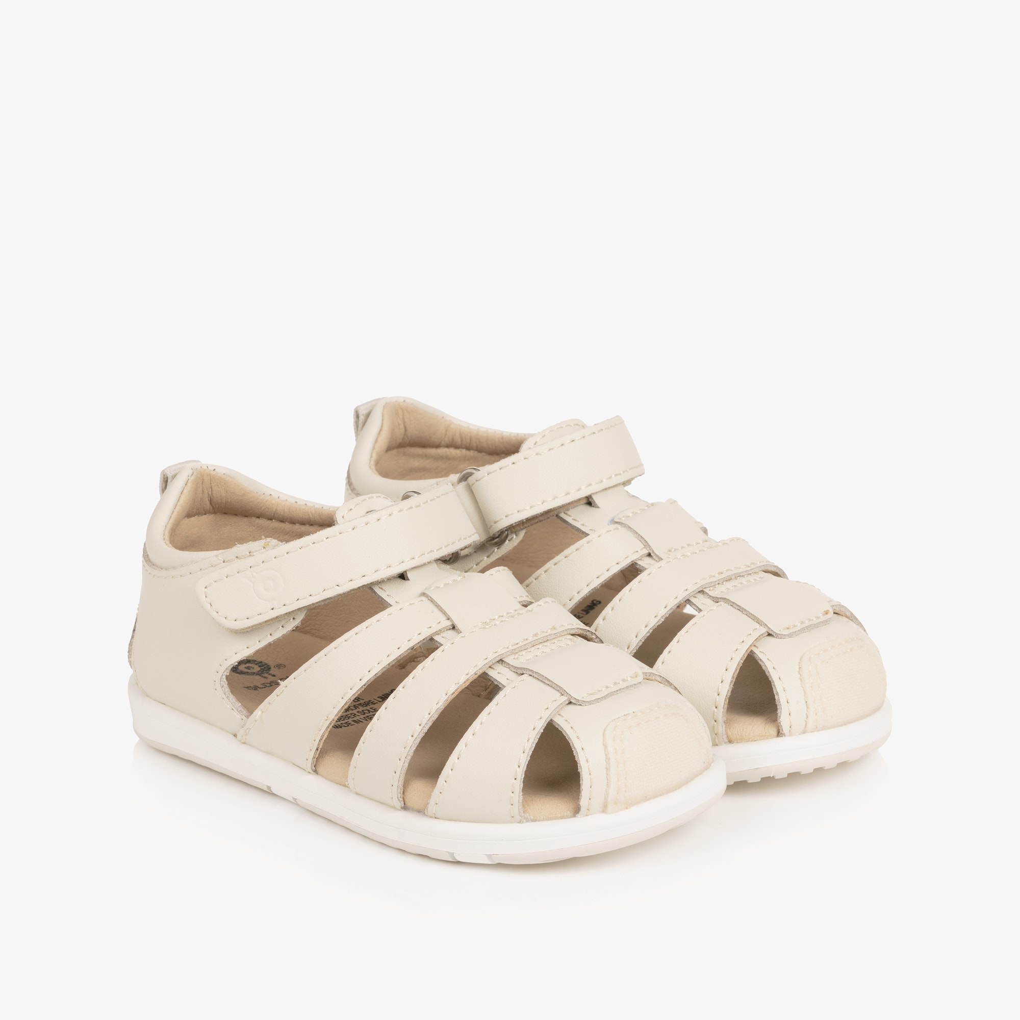 Beige Leather First Walker Sandals - View 1