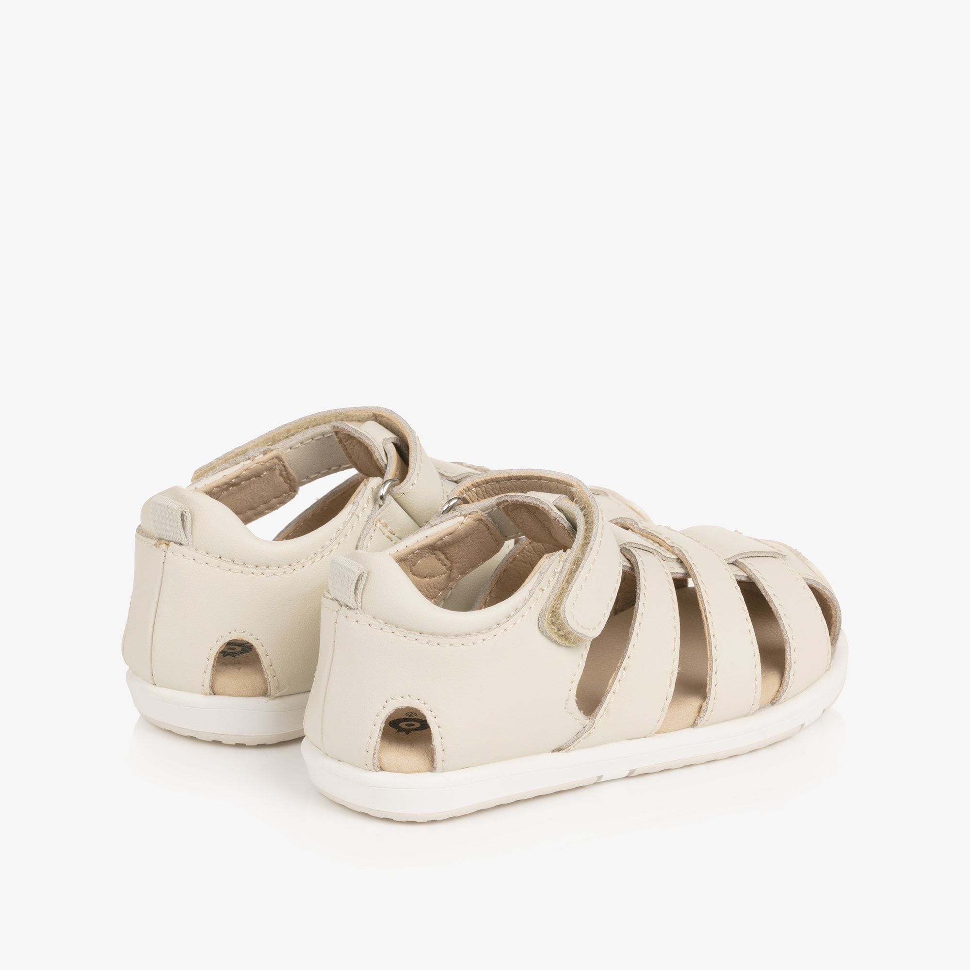 Beige Leather First Walker Sandals - View 2
