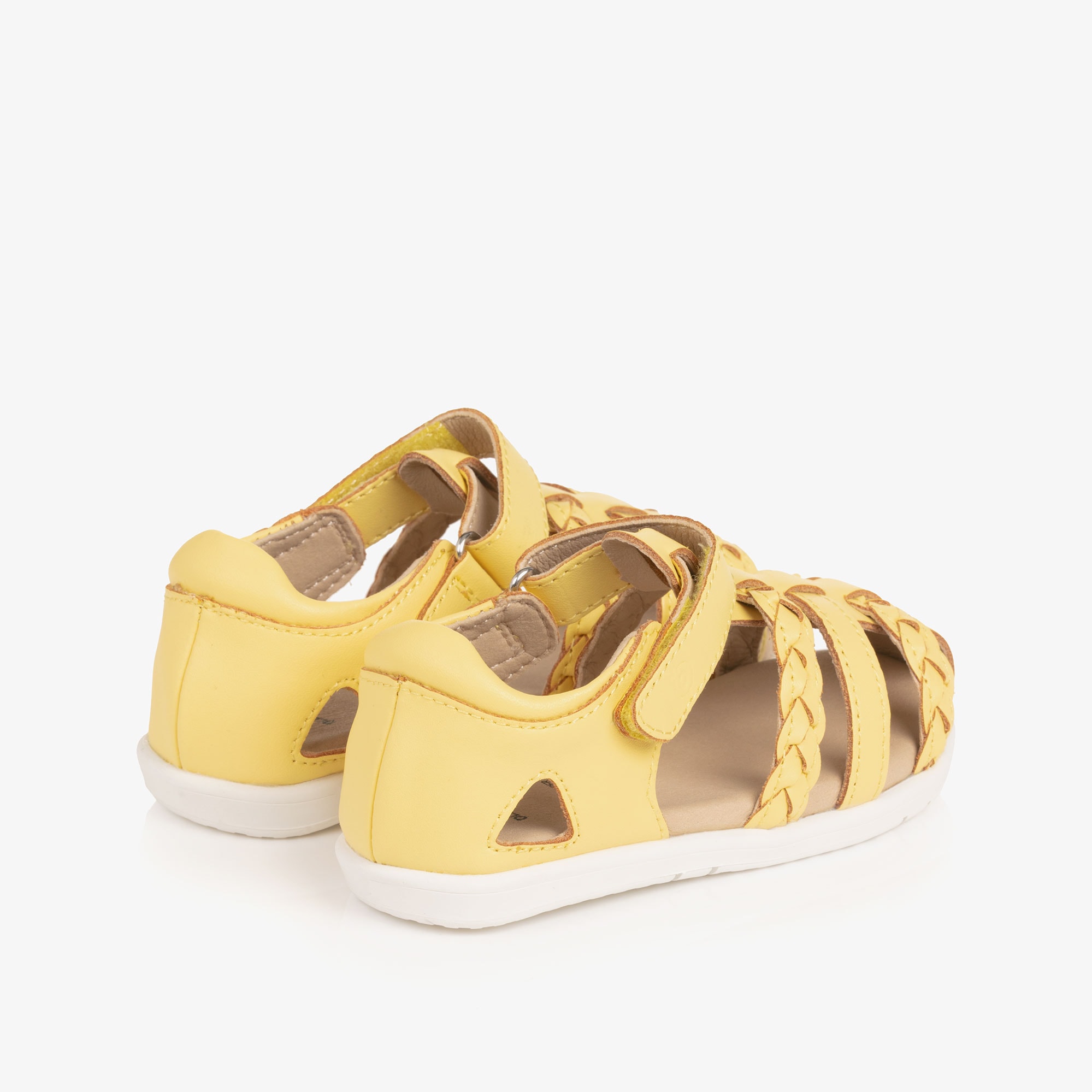 Girls Yellow Leather First Walker Sandals - View 2