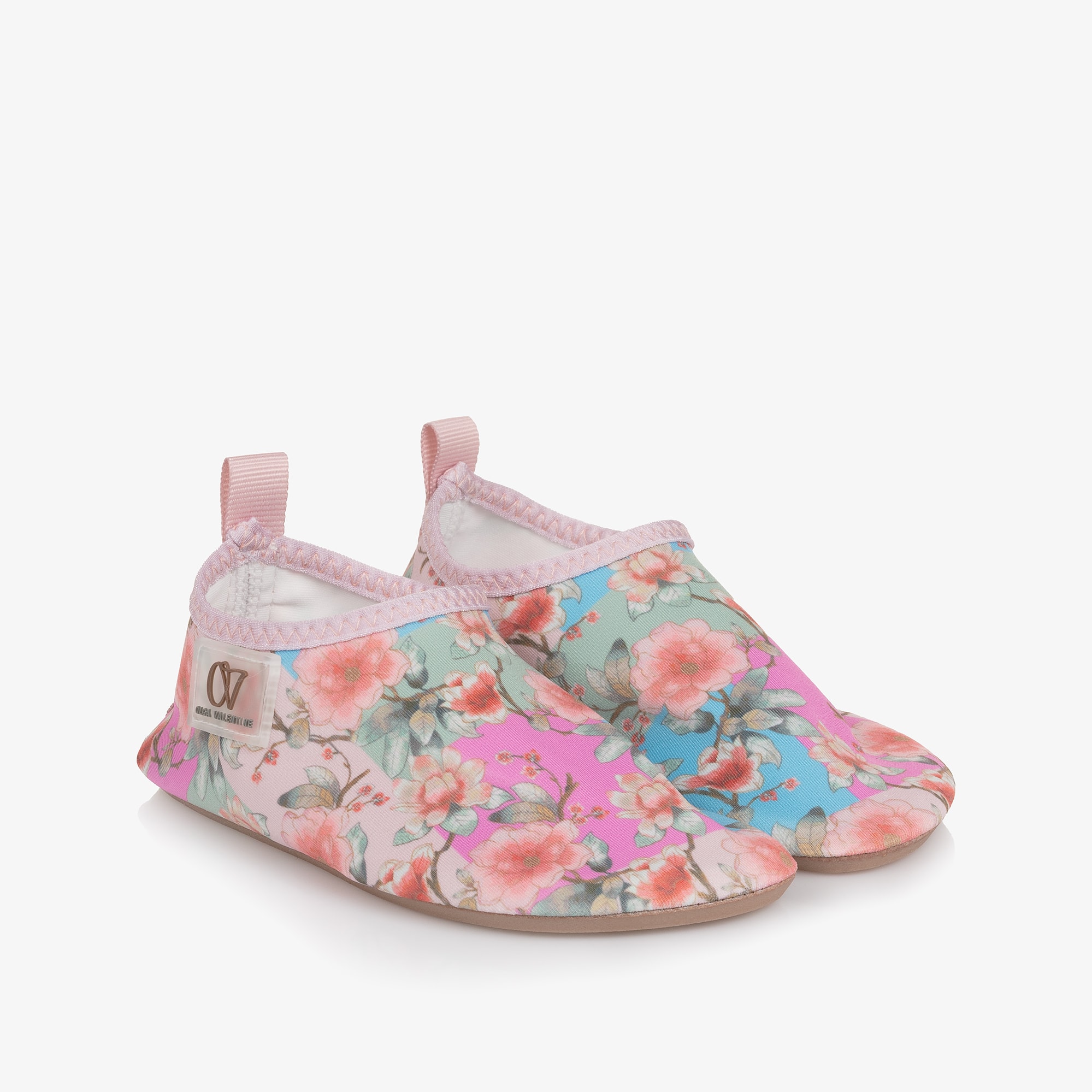 Girls Pink Paisley Print Aqua Shoes - View 1