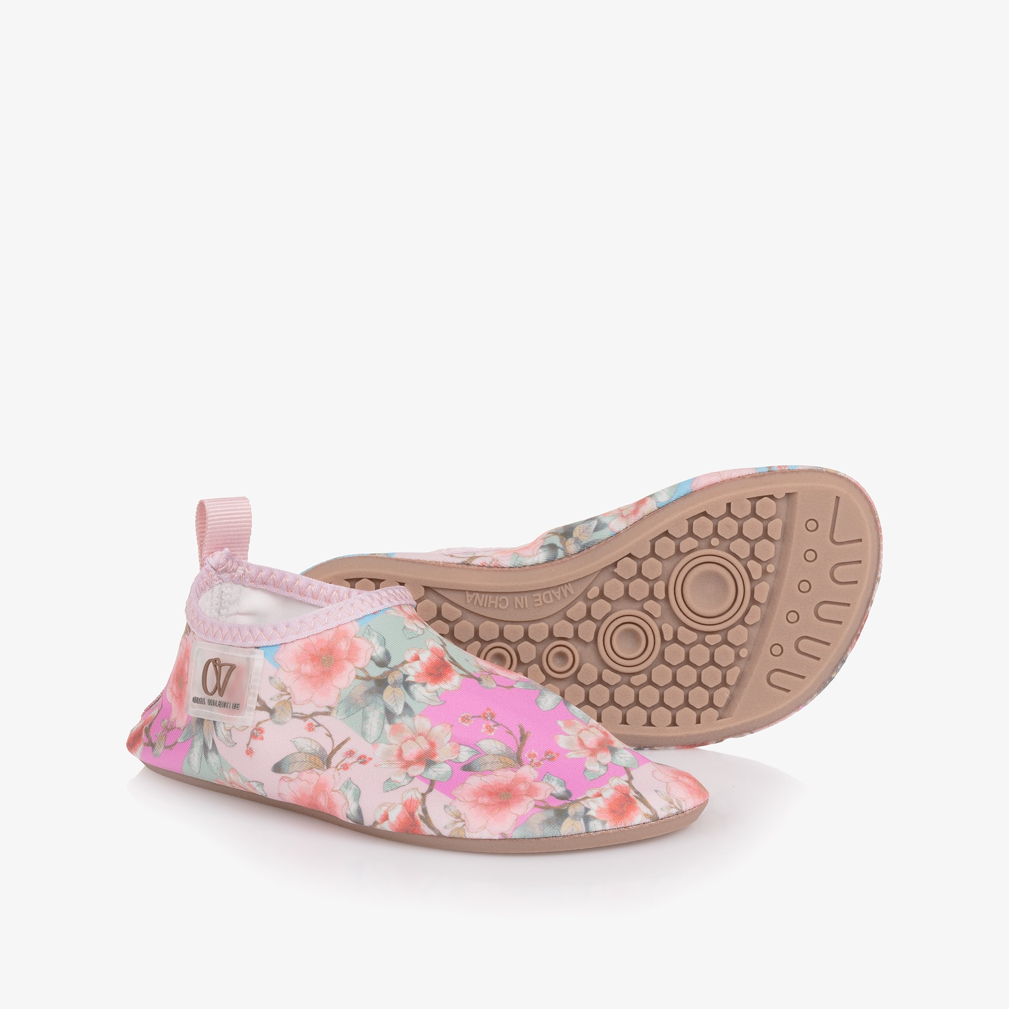 Girls Pink Paisley Print Aqua Shoes - View 5