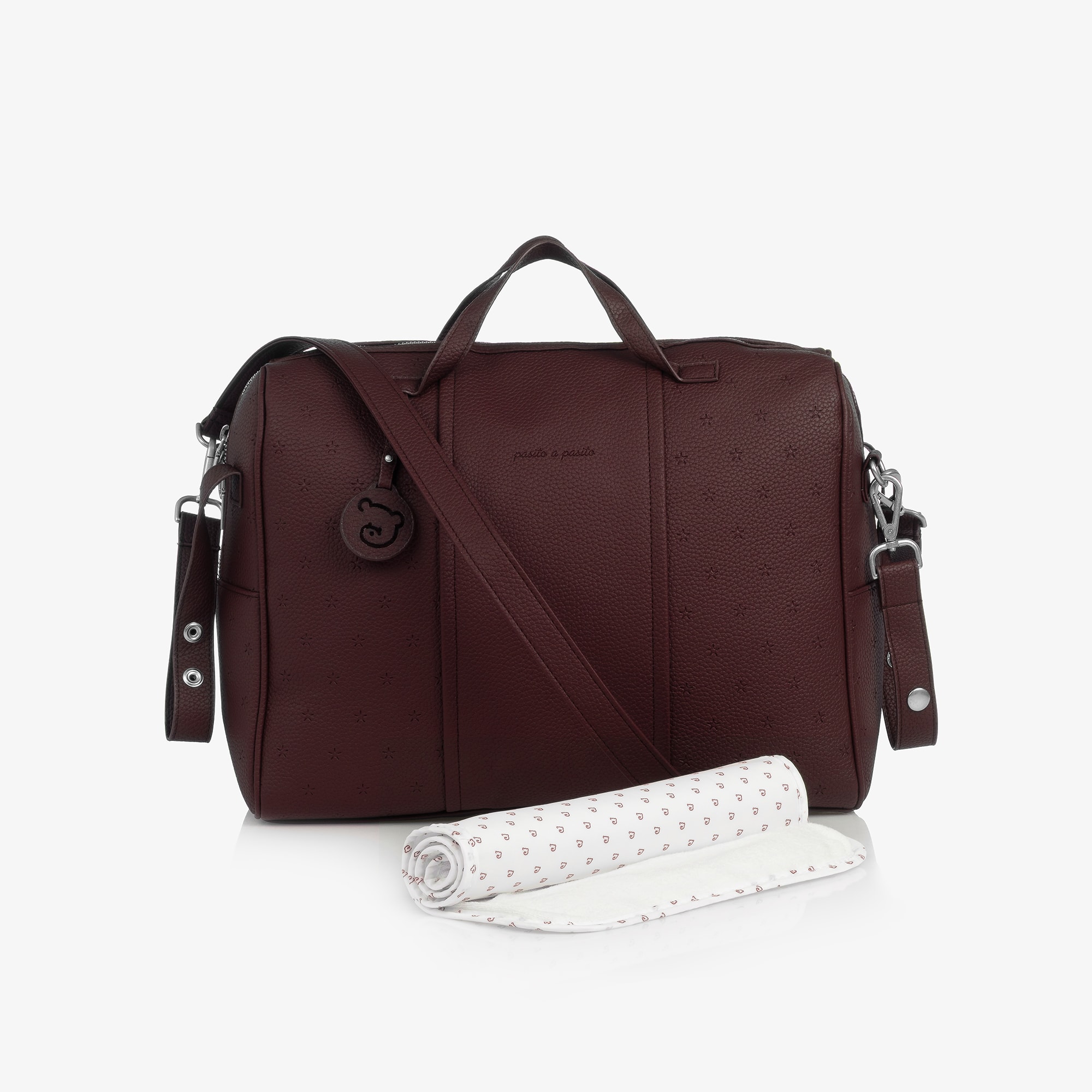 Black Faux Leather London Changing Bag (37cm) - View 1
