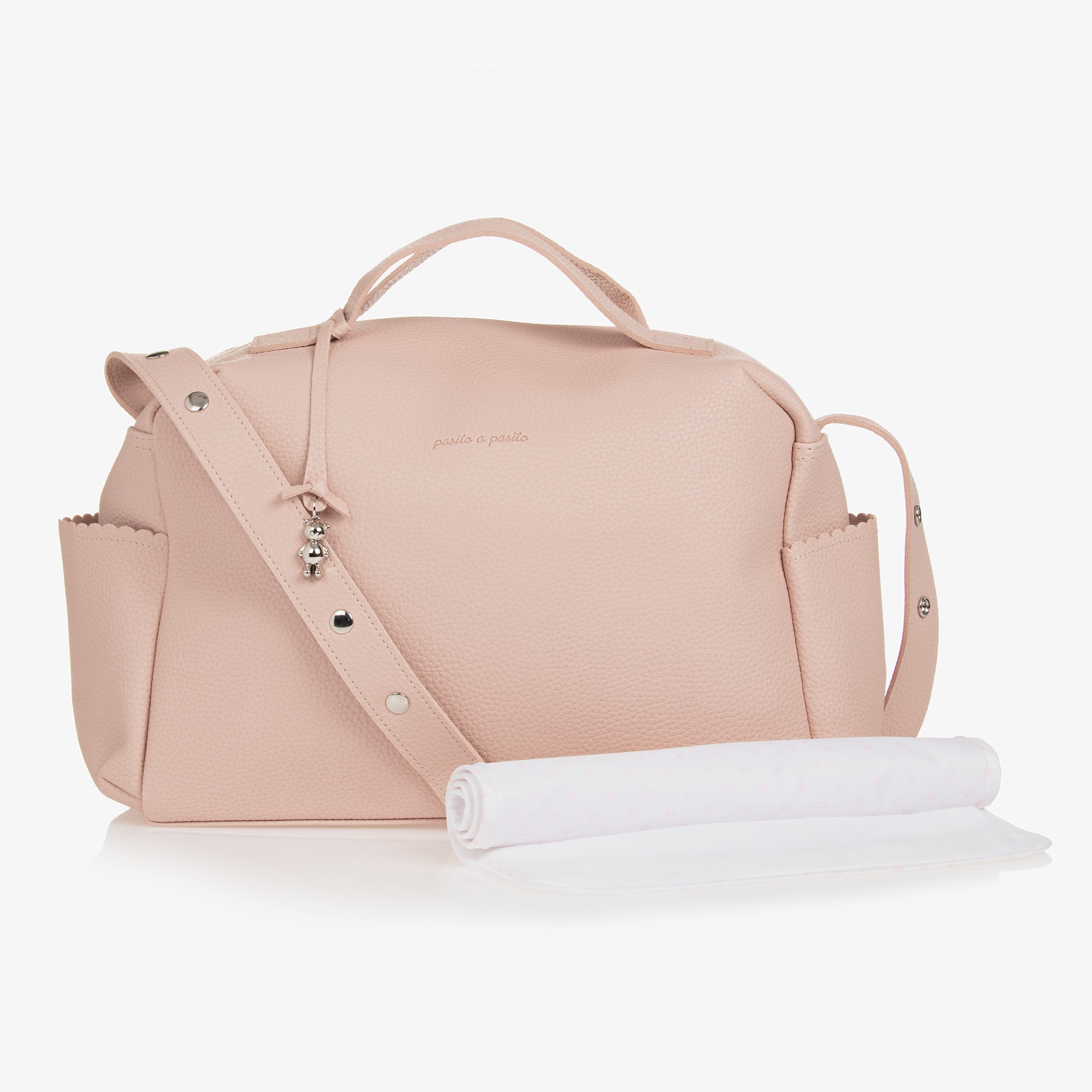 Pale Pink Faux Leather Baby Changing Bag (41cm) - View 1
