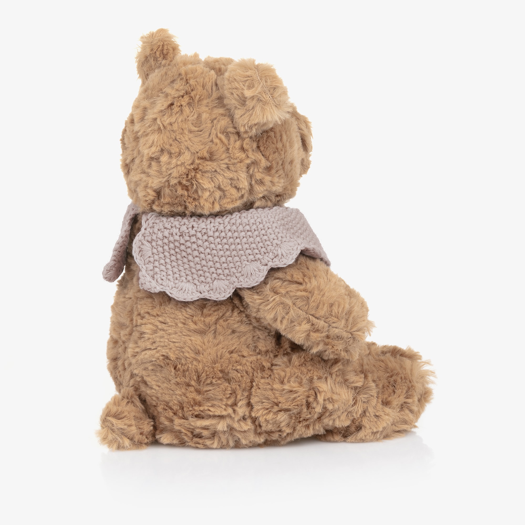 Plush Teddy Bear with Beige Knitted Collar (26cm) - View 5