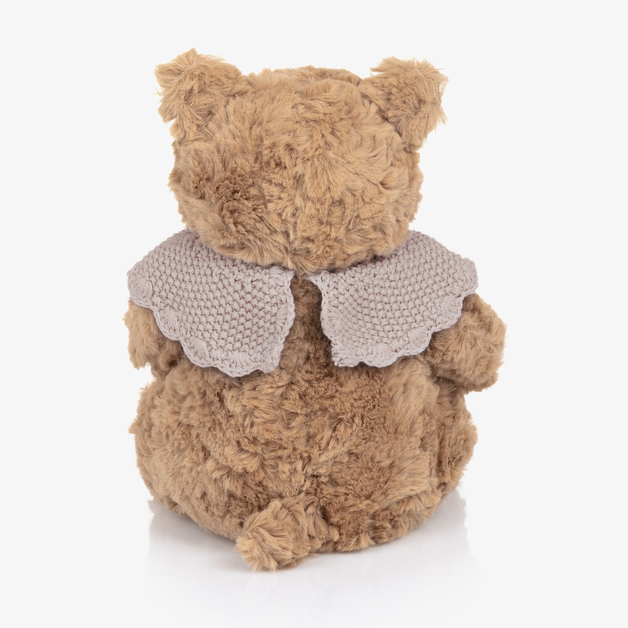 Plush Teddy Bear with Beige Knitted Collar (26cm) - View 6