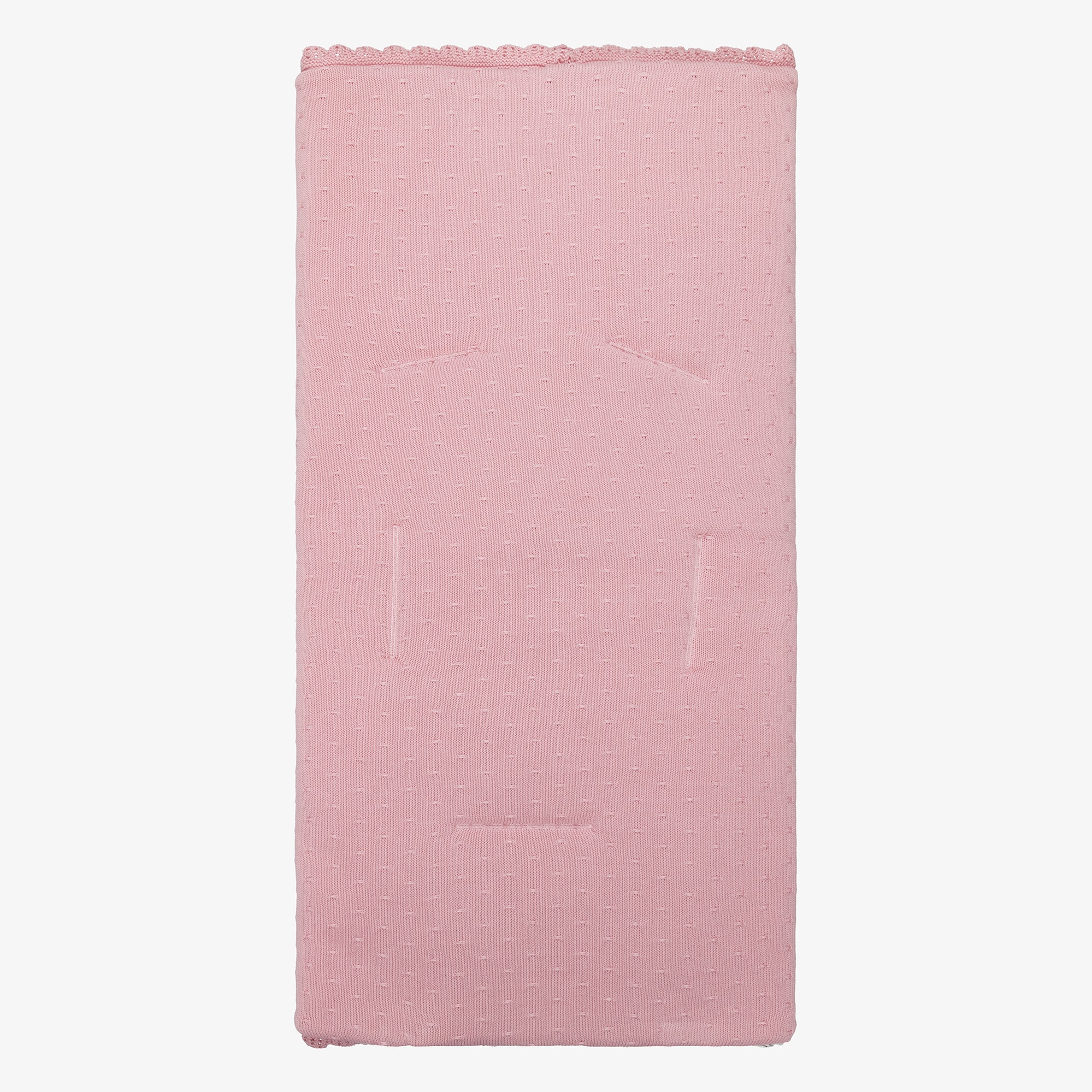 Baby Girls Pink Cotton Knit Nest with Floral Lining (72cm) - View 3