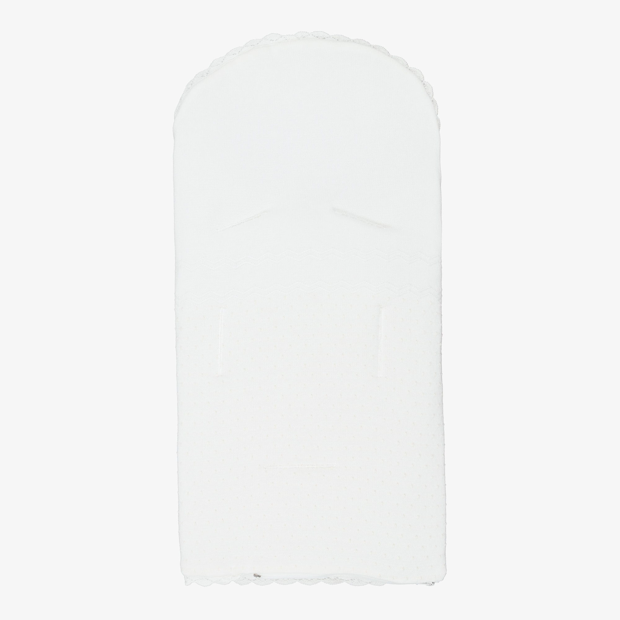 Ivory Cotton Knit Baby Nest with Knot Stitch Details (77cm) - View 3