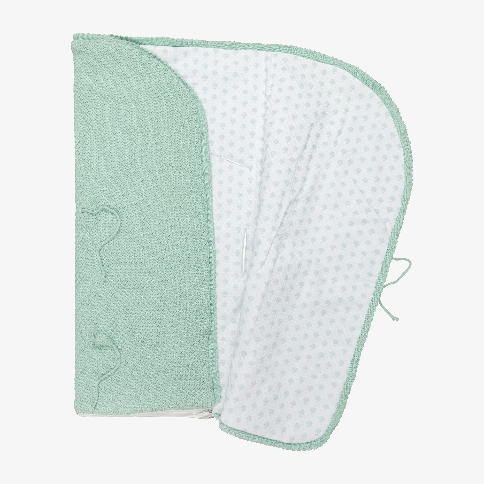 Mint Green Knitted Cotton Baby Nest (69cm) - View 4