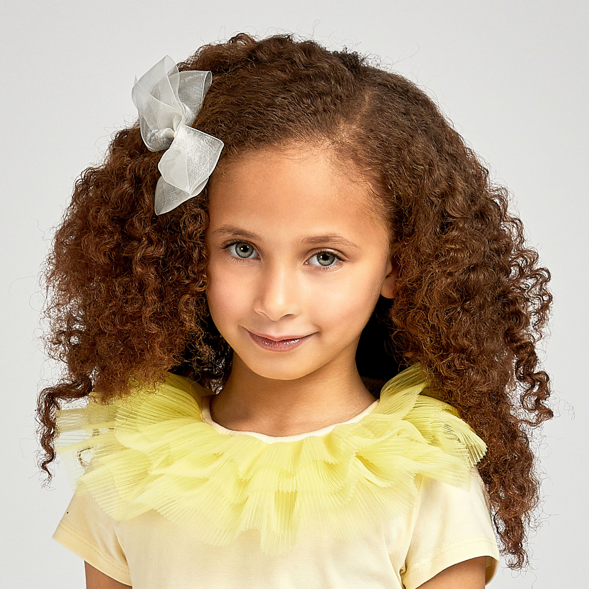 Ivory Organza Bow Clip (12cm) - View 2