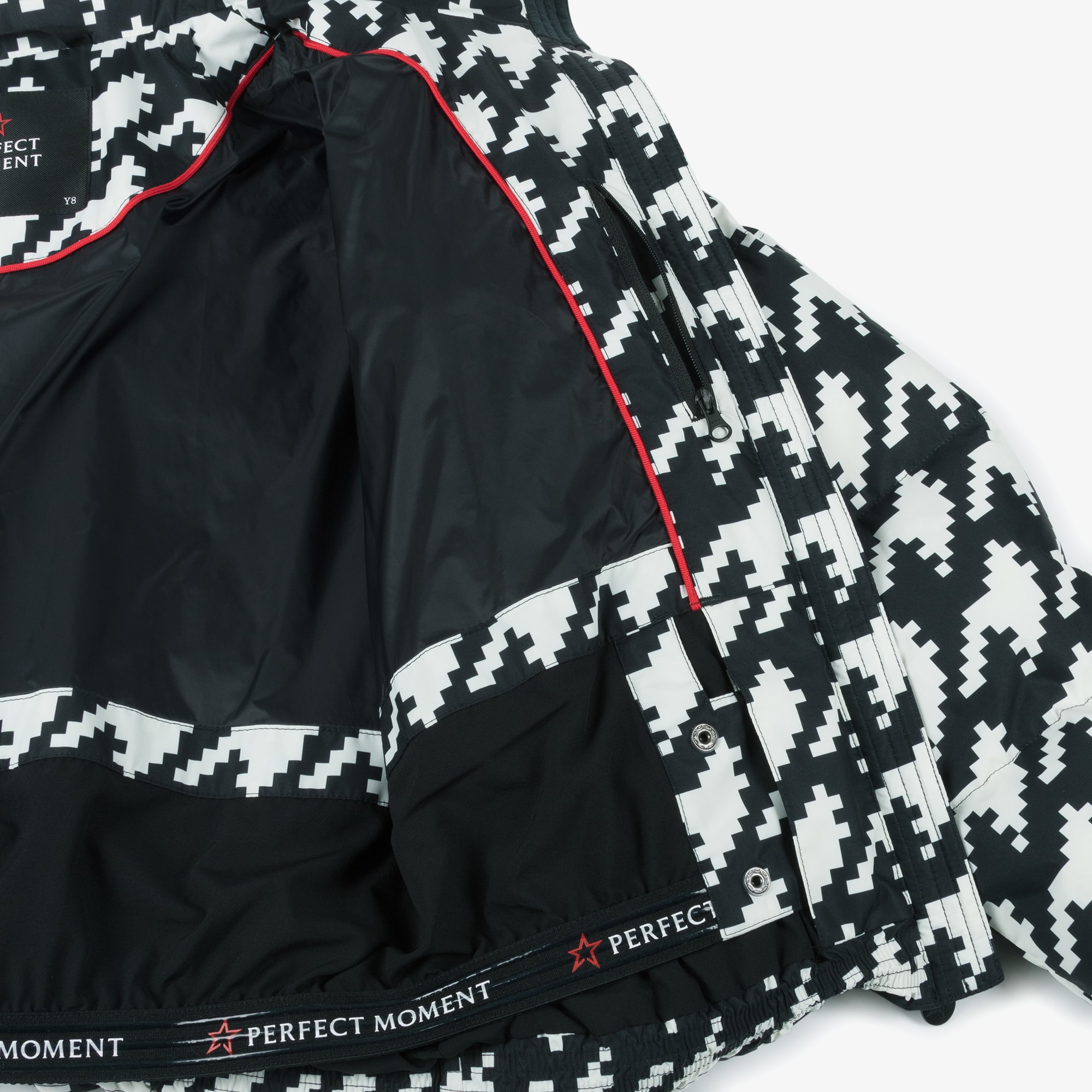 Black & White Houndstooth Nuuk Down Padded Puffer Ski Jacket - View 5