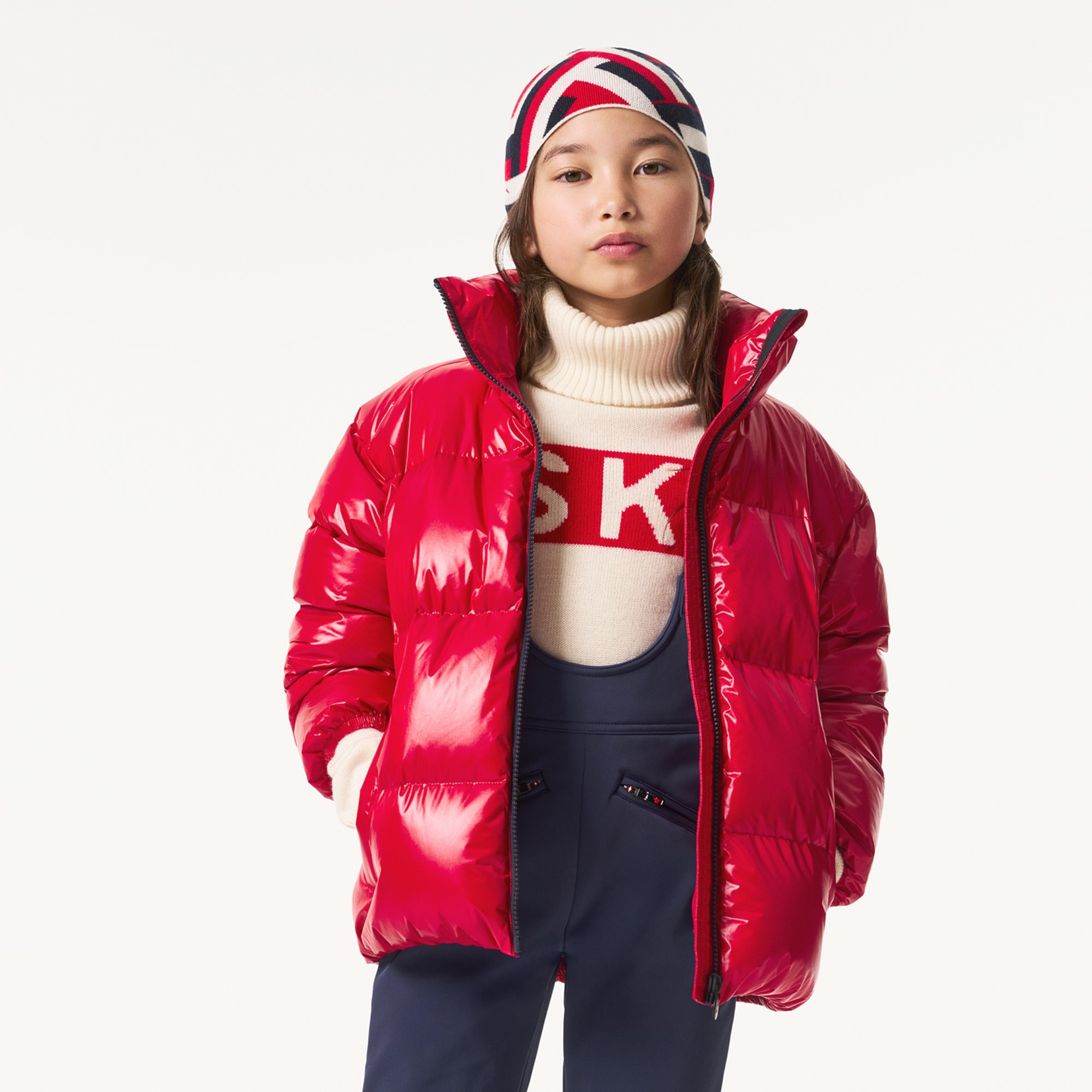 Red Nuuk Down Padded Puffer Ski Jacket - View 2