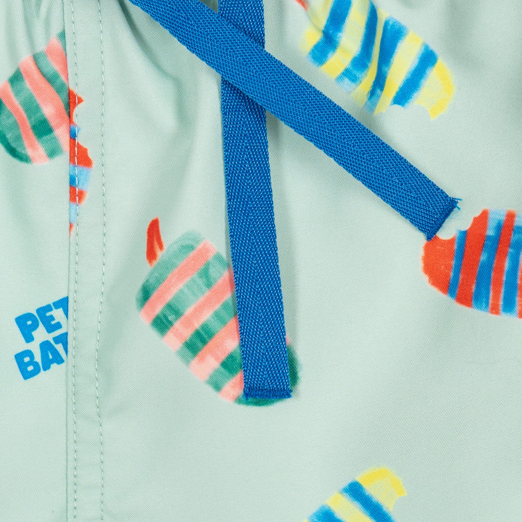 Baby Boys Mint Green Swim Shorts with Ice Lolly Print - View 3