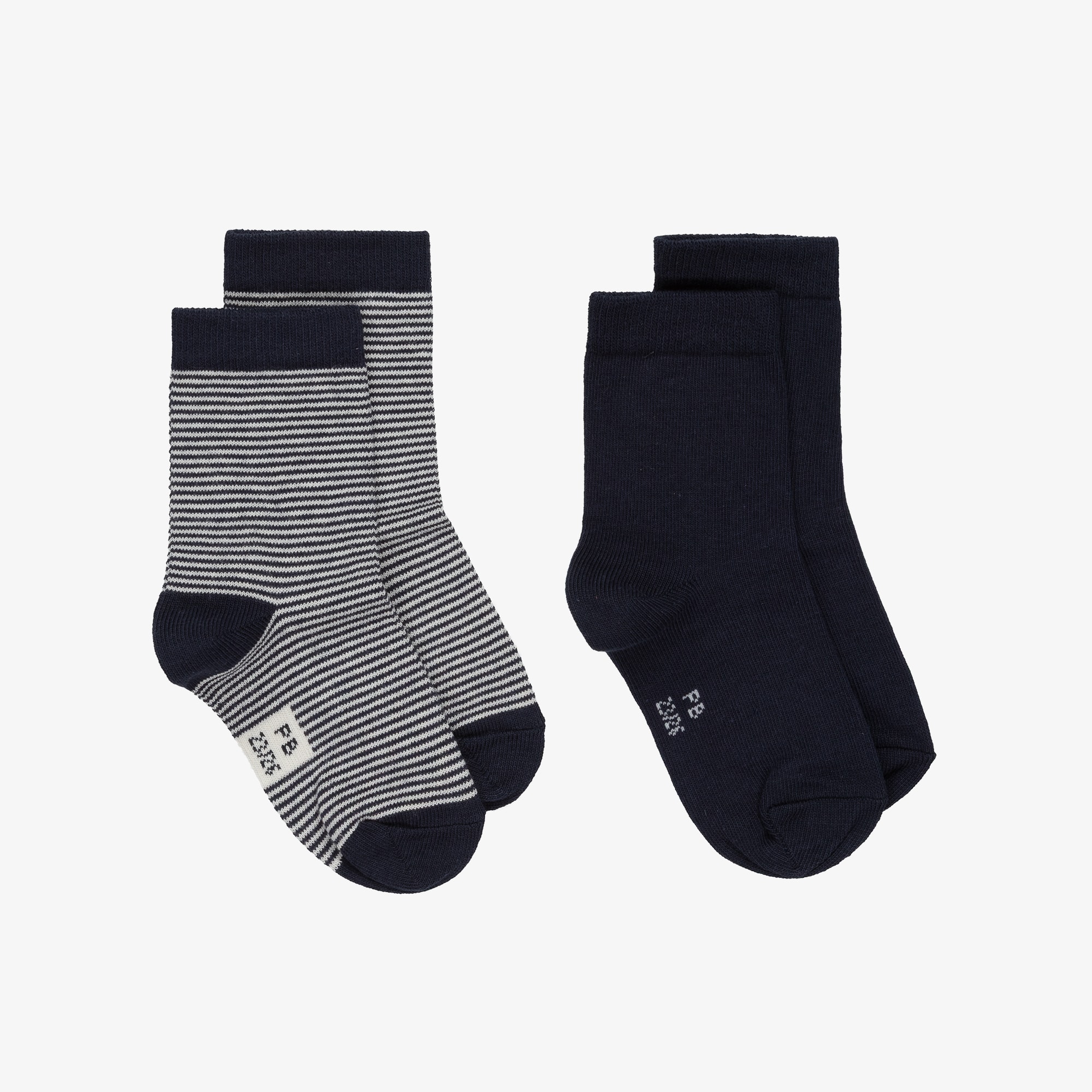 Boys Navy Blue Cotton Ankle Socks (2 Pack) - View 1