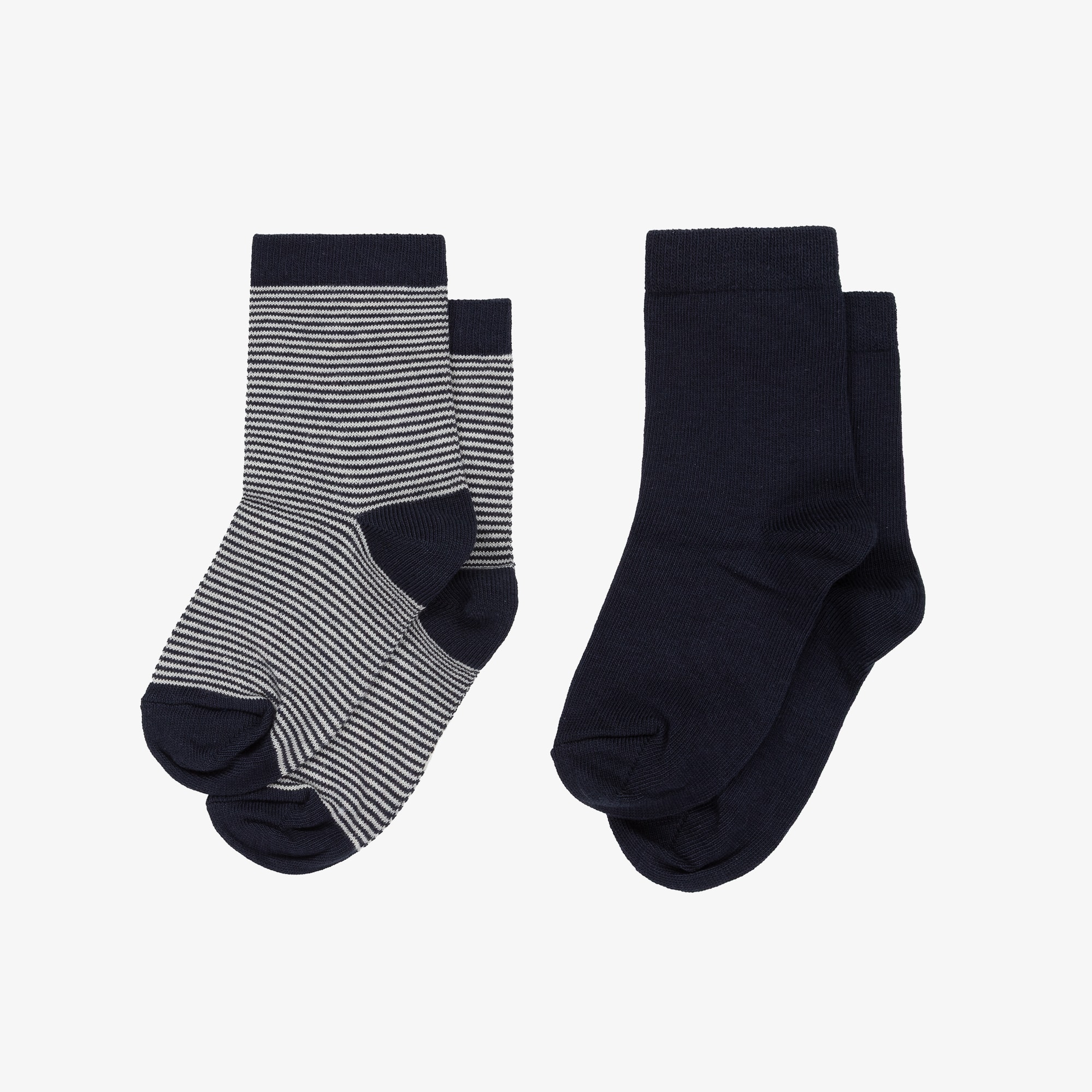 Boys Navy Blue Cotton Ankle Socks (2 Pack) - View 2