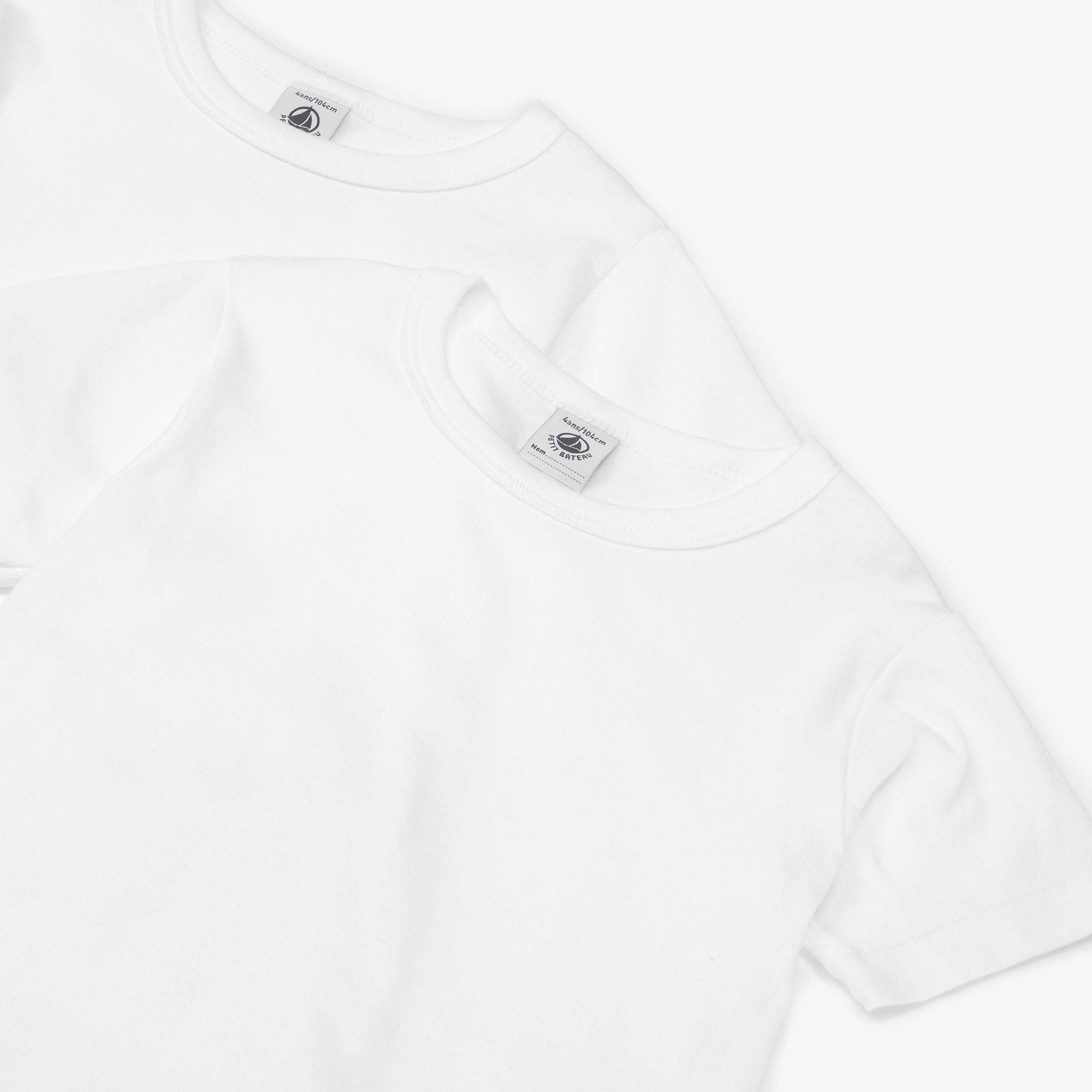 Boys White Cotton Short-Sleeved Vests (2 Pack) - View 4
