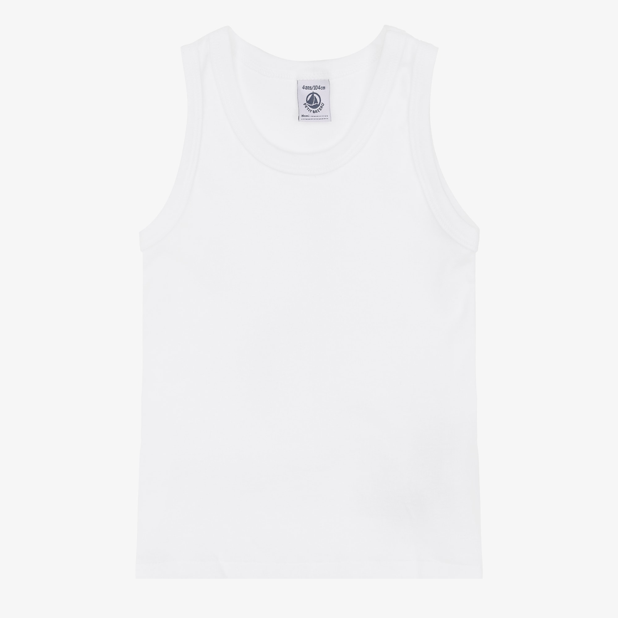 Boys White Organic Cotton Sleeveless Vests (2 Pack) - View 2