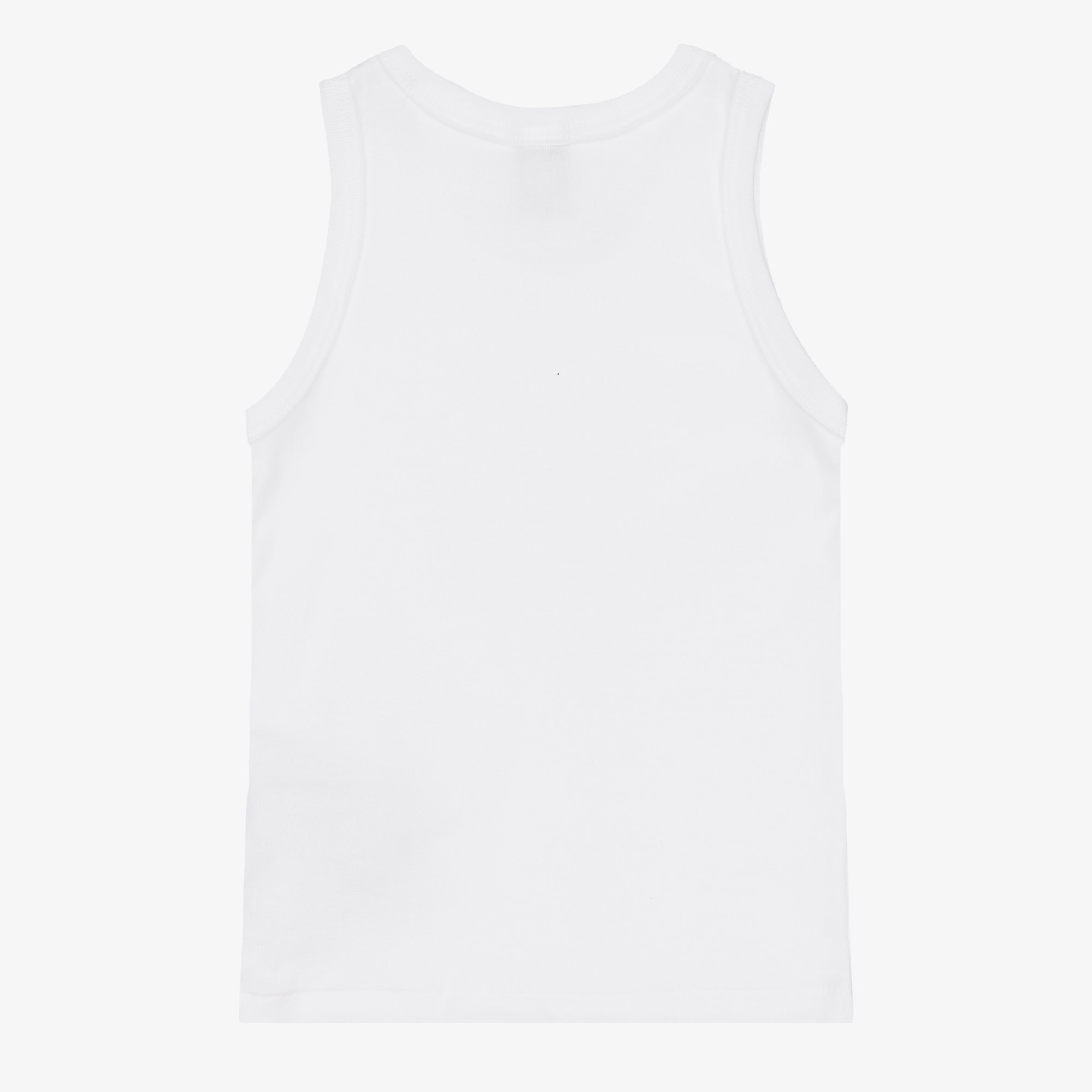 Boys White Organic Cotton Sleeveless Vests (2 Pack) - View 3