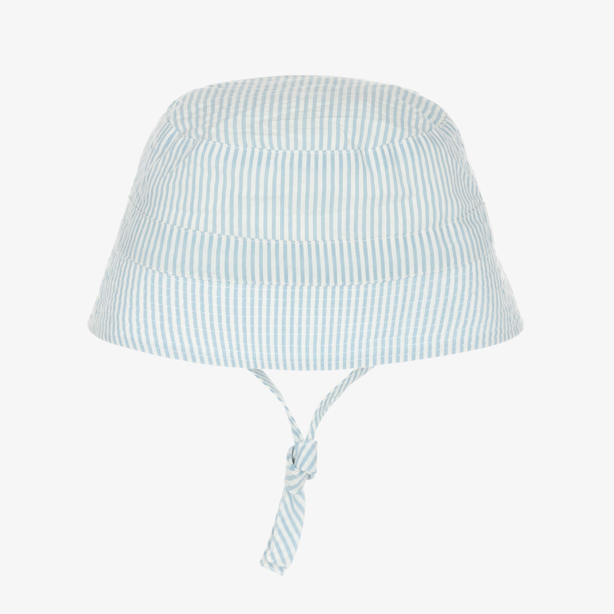 Light Blue & White Striped Cotton Sun Hat - View 3