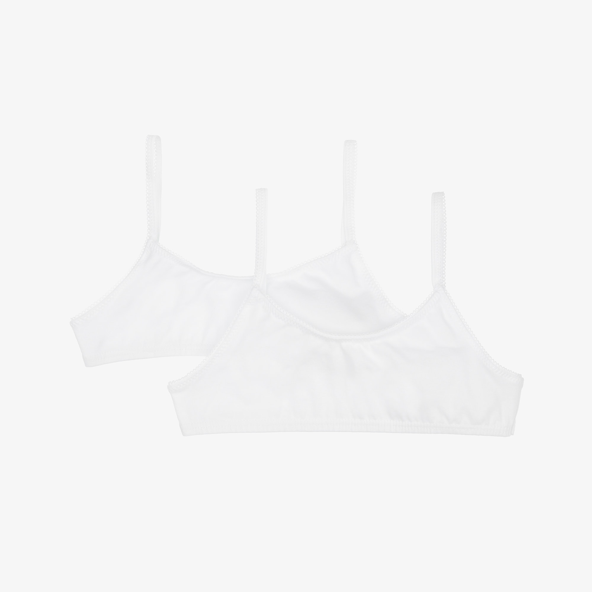 White Cotton Bra Tops (2 Pack) - View 1