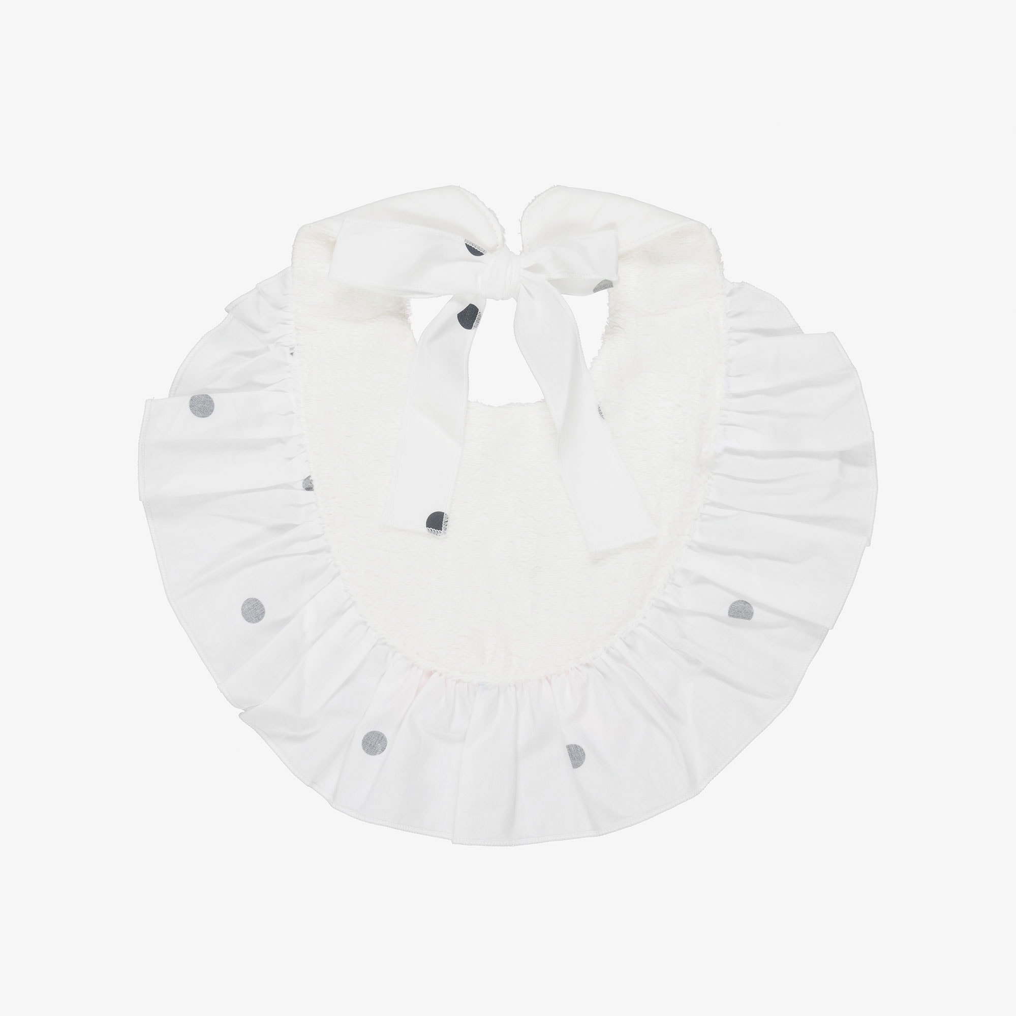 Girls Ivory & Pink Blossom Print Cotton Bib - View 2